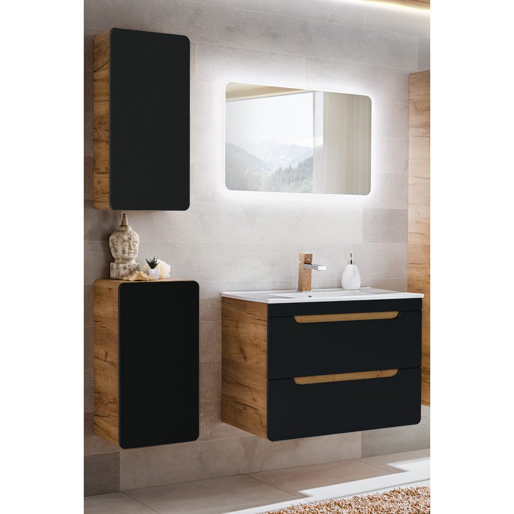 Lomadox Badmöbel-Set NEW-LUTON, (Spar-Set, 4-St), Eiche günstig online kaufen