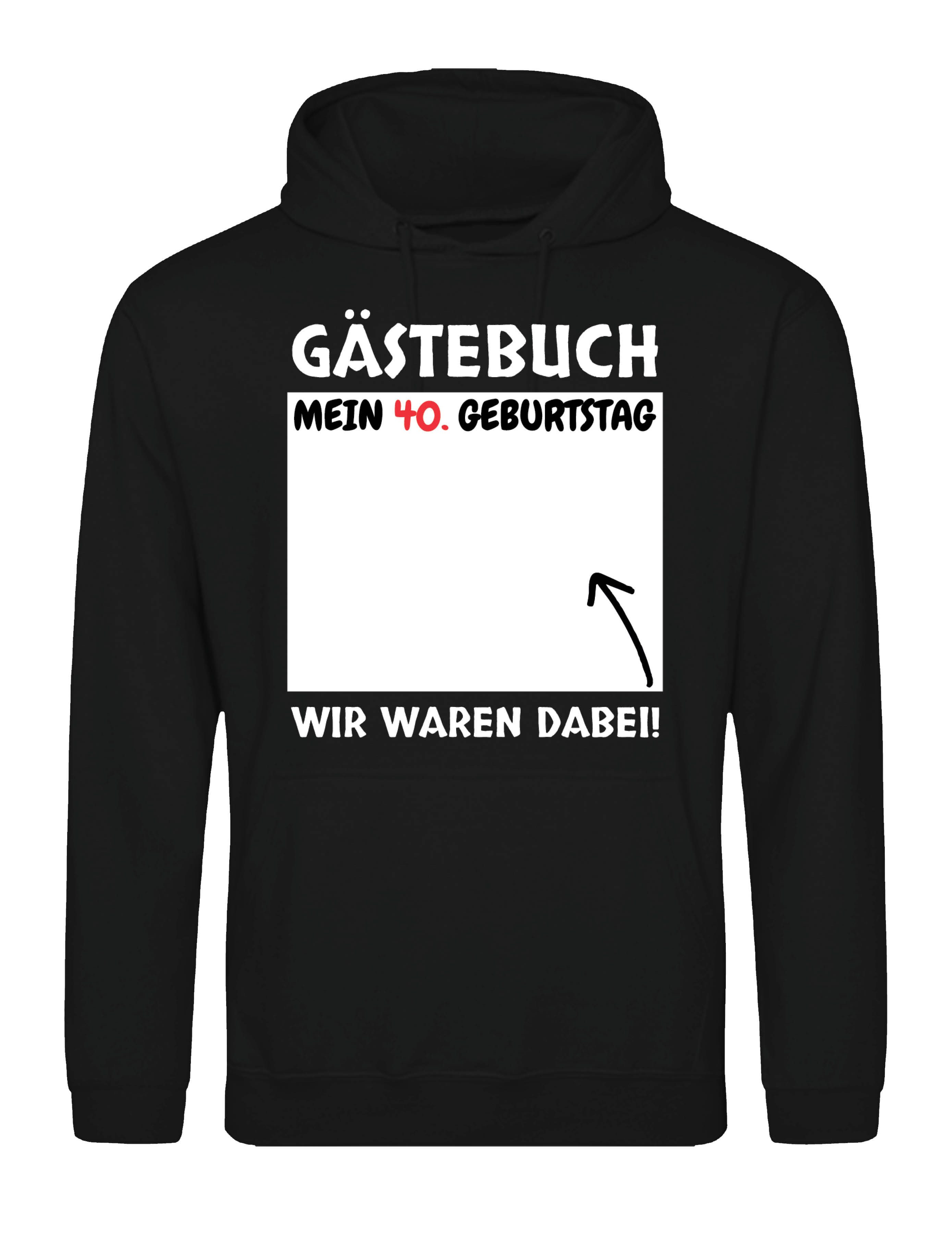 Youth Designz Kapuzenpullover Gästebuch 40. Geburtstag Herren Hoodie cooler Aufdruck Geschenk mit lustigem Frontprint für Männer