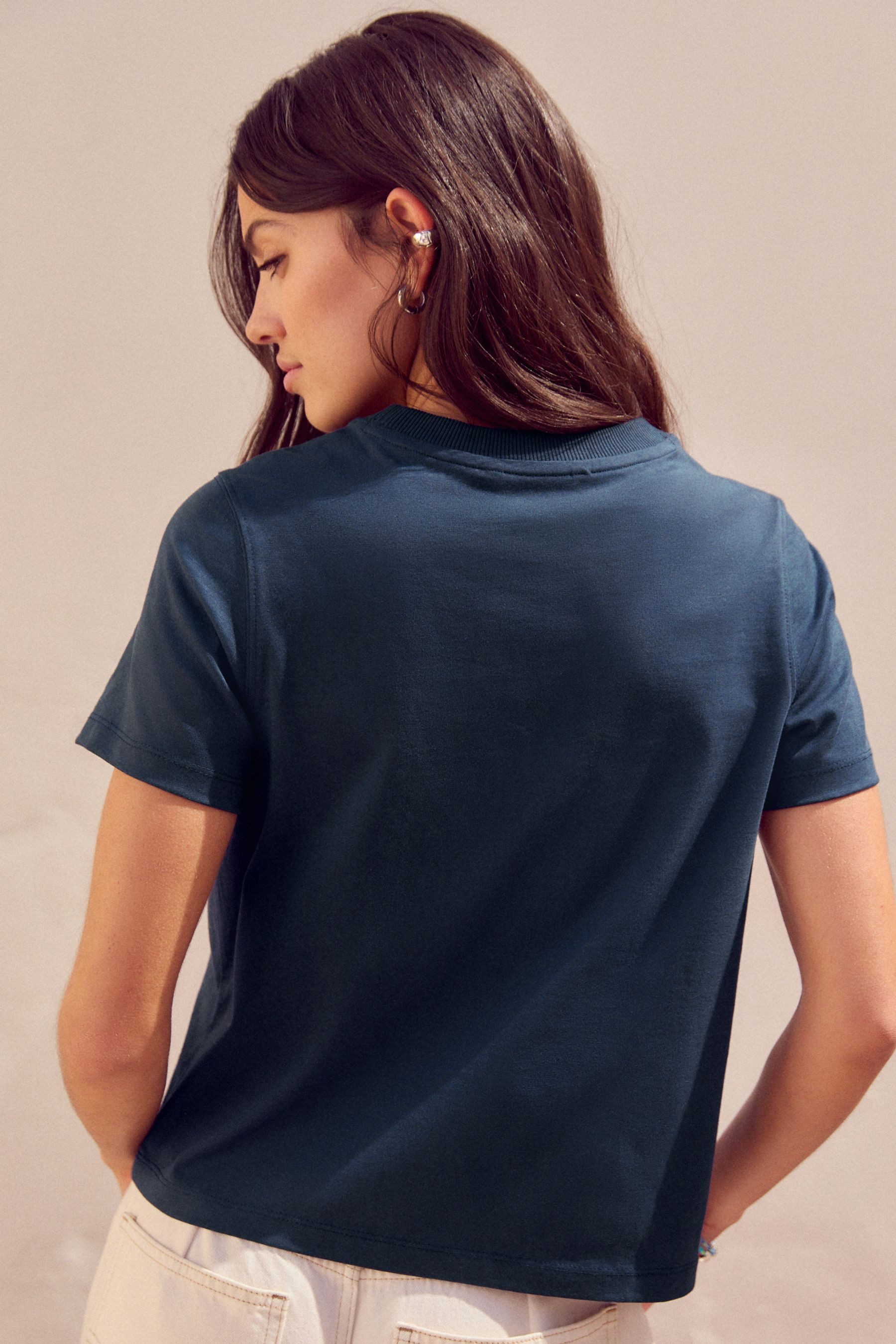 Next T-Shirt Perlenbesticktes Grafik-T-Shirt aus Baumwolle günstig online kaufen