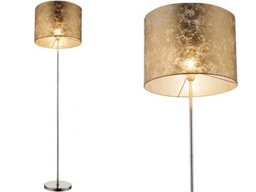 bmf-versand Stehlampe Stehlampe Wohnzimmer Stehleuchte LED Leselampe Textil Schirm Gold, mit Schalter, modern, LED wechselbar, Lichtfarbe ist abhängig vom Leuchtmittel, Leseleuchte, Schlafzimmer, Esszimmer, Küche, Flur