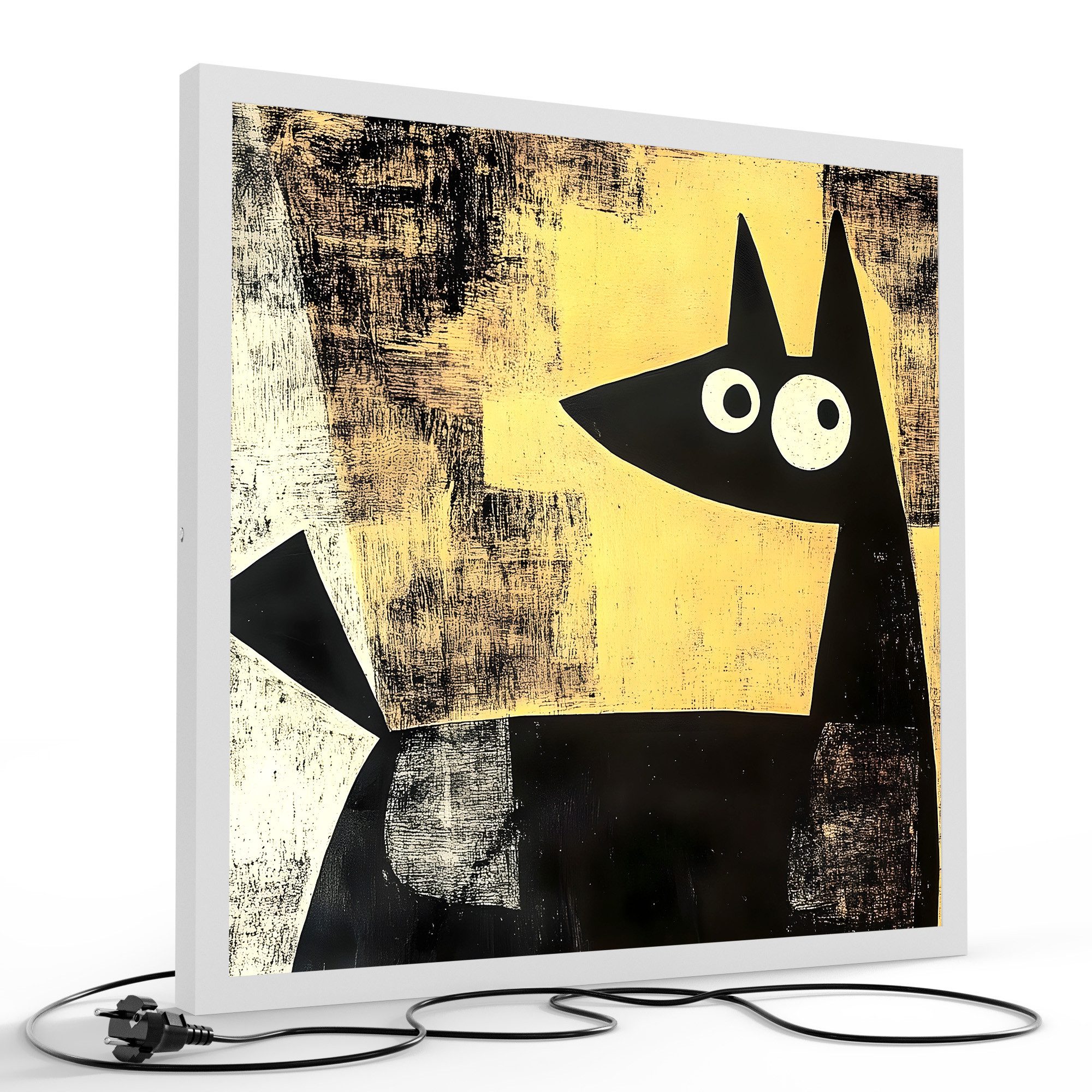 DEQORI LED-Bild 'Wachsam & Wild', (1 St), LED Lampe Leuchte Leuchtbild Bild beleuchtet Deckenleuchte Wandlampe