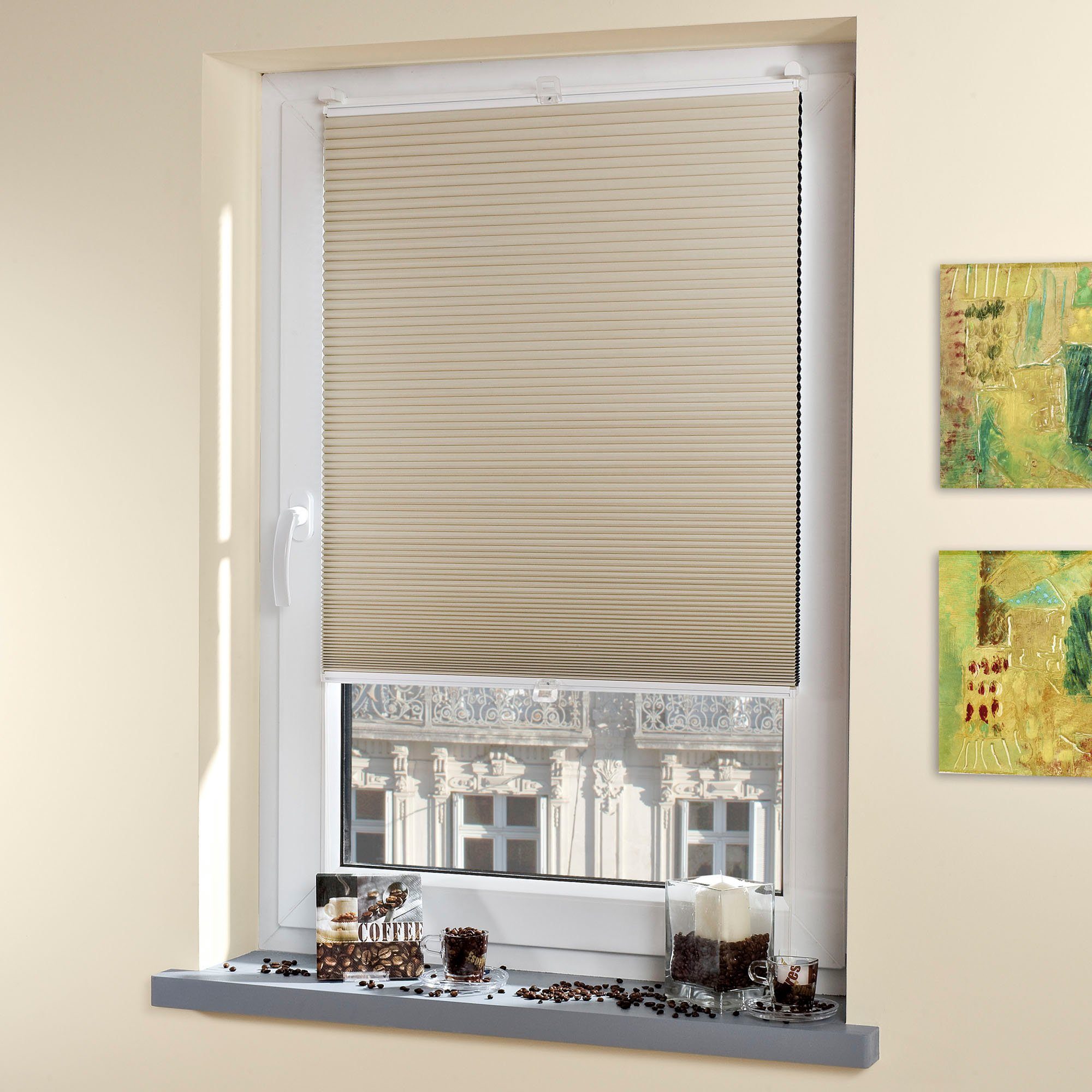 Liedeco Plissee Klemmfix-Thermo-Plissee, Lichtschutz, ohne Bohren, verspannt, Klemmfix