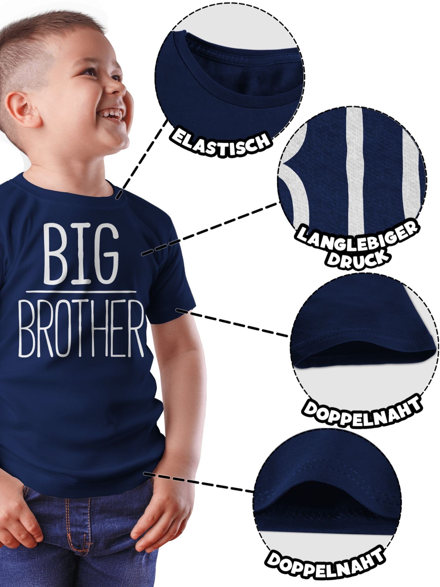 Shirtracer T-Shirt Brother Dunkelblau Bruder 2 Großer Big