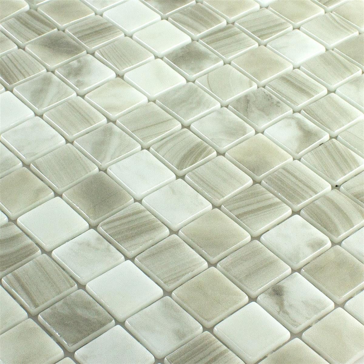 Mosafil Mosaikfliesen Glas Schwimmbad Pool Mosaik Fliesen Baltic 25x25 mm, Glas 31.600x31.600, beige, Punktverklebt - Frostsicher - Wasserdicht - Wasserfest - Rutschfest