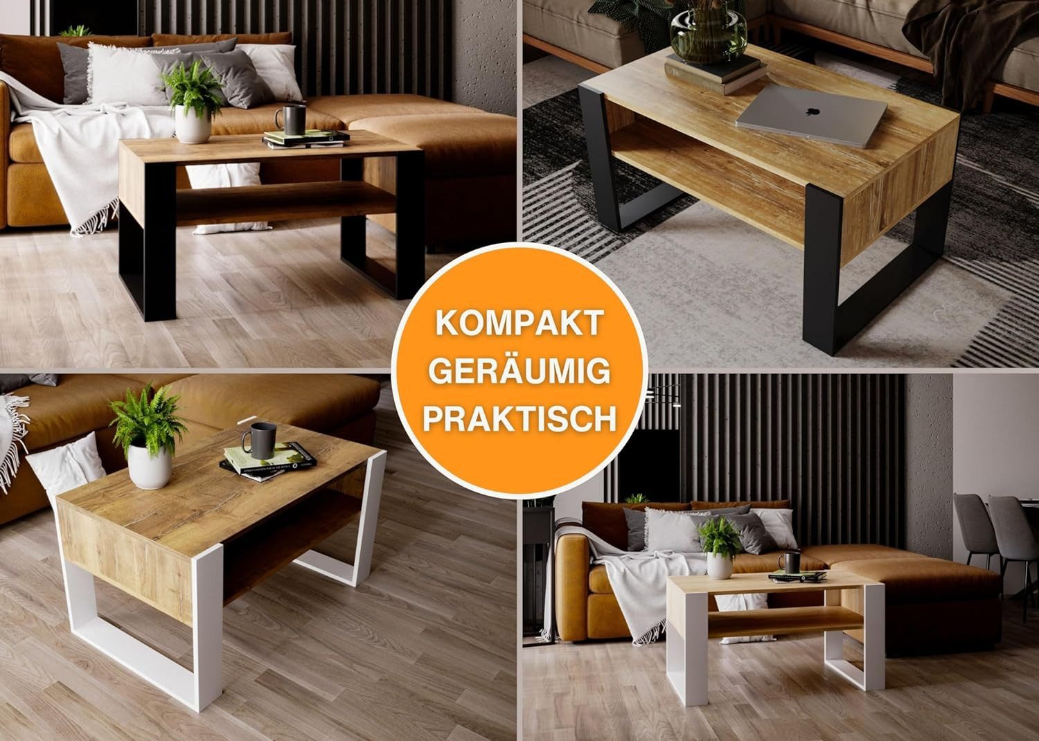 CraftPAK Wohnzimmertisch Wohnzimmer Tisch KARO92 Couchtisch günstig online kaufen