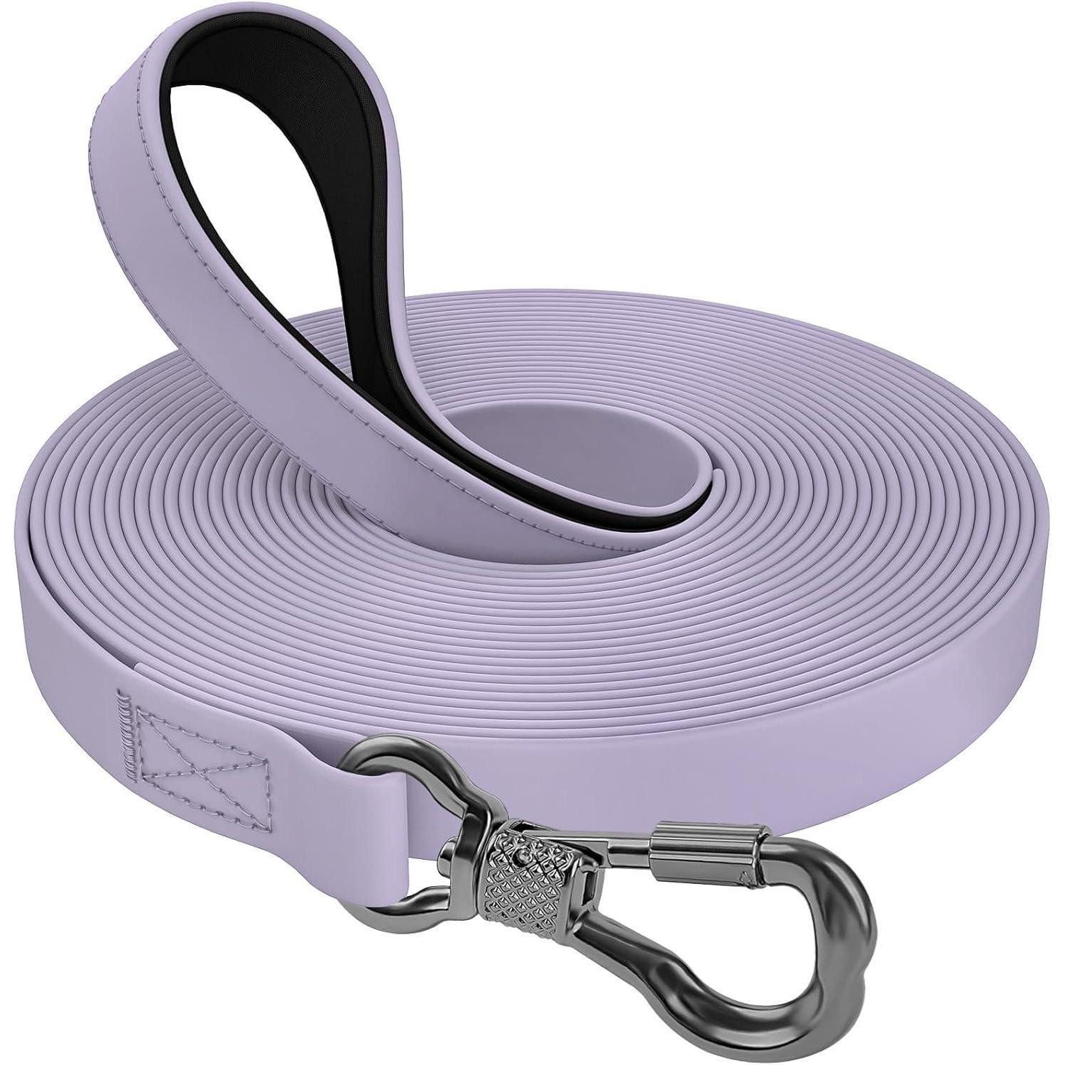 LuxusKollektion Schleppleine Schleppleine Hunde Wasserfest Gummiert Karabiner 30M 10M Helllila