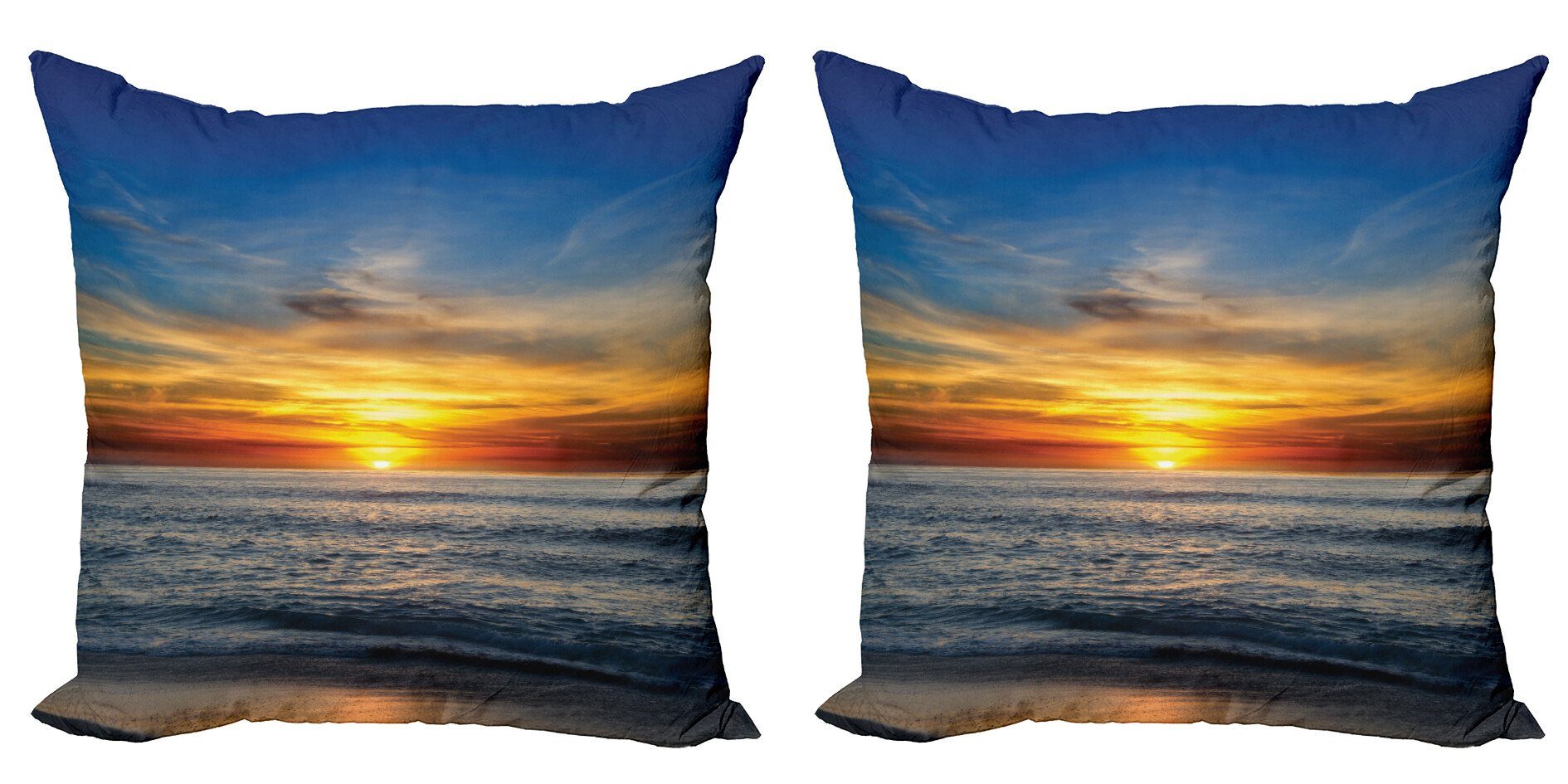 Kissenbezüge Modern Accent Doppelseitiger Digitaldruck, Abakuhaus (2 Stück), Ozean Pacific California Sunset