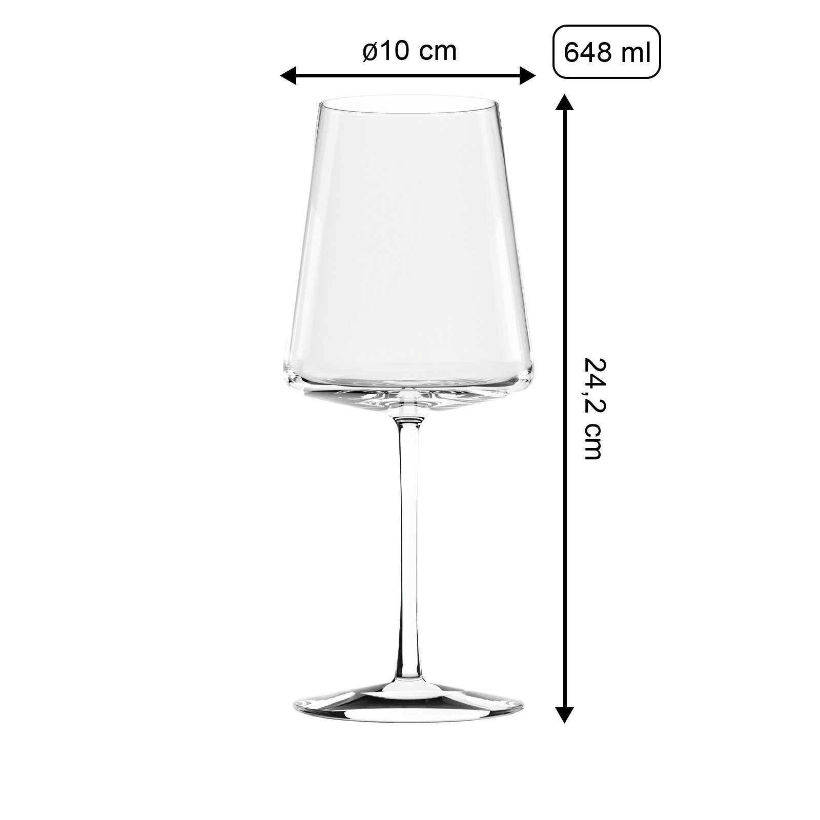 Stölzle Rotweinglas Power Bordeauxgläser 648 ml 6er Set, 6-tlg., Glas