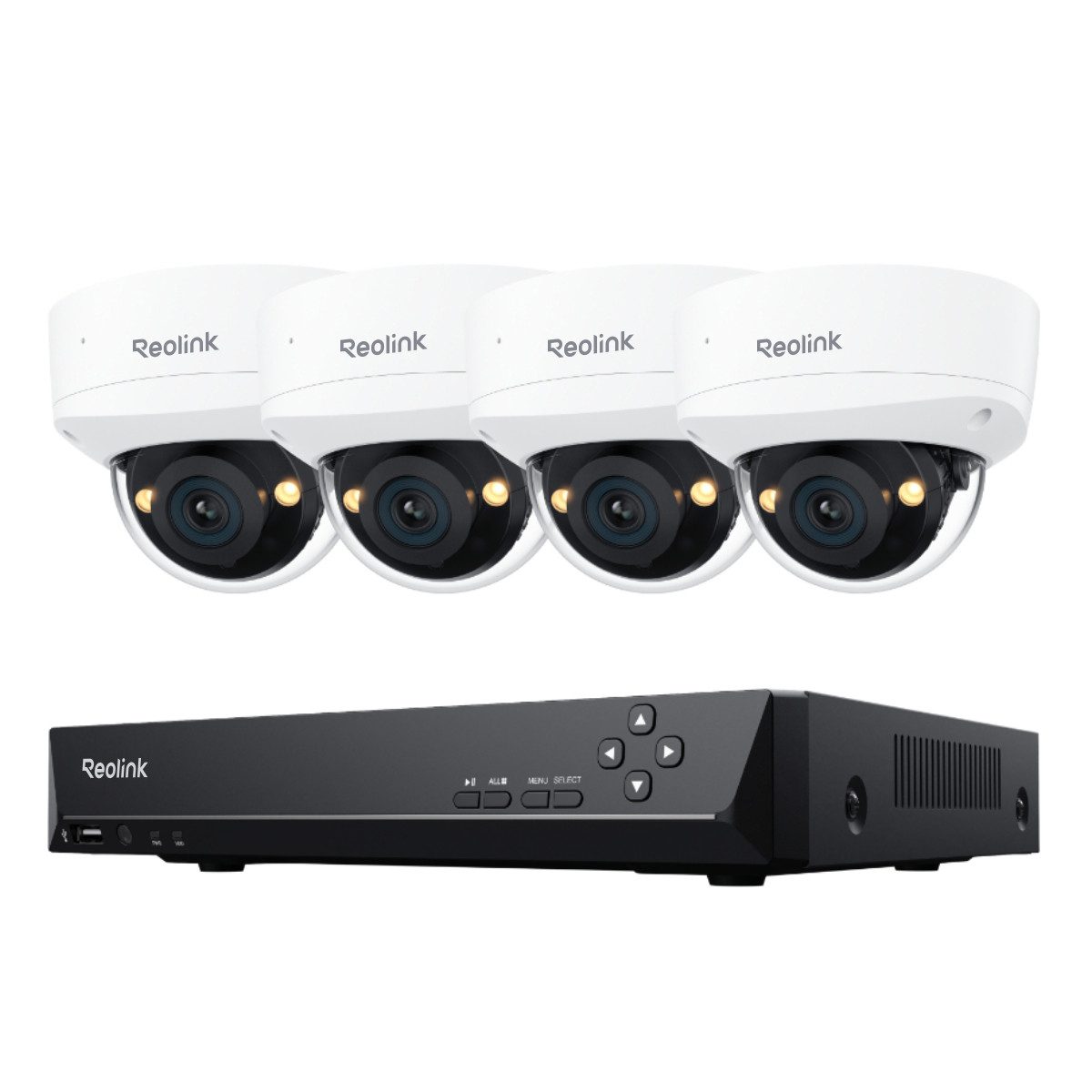 Reolink Überwachungskamera PoE Set RLK8-800V4 (Innenbereich, Außenbereich, 4K 8MP, 125° Superweitwinkel,IK10 Vandalismus,Intelligente Erkennung)