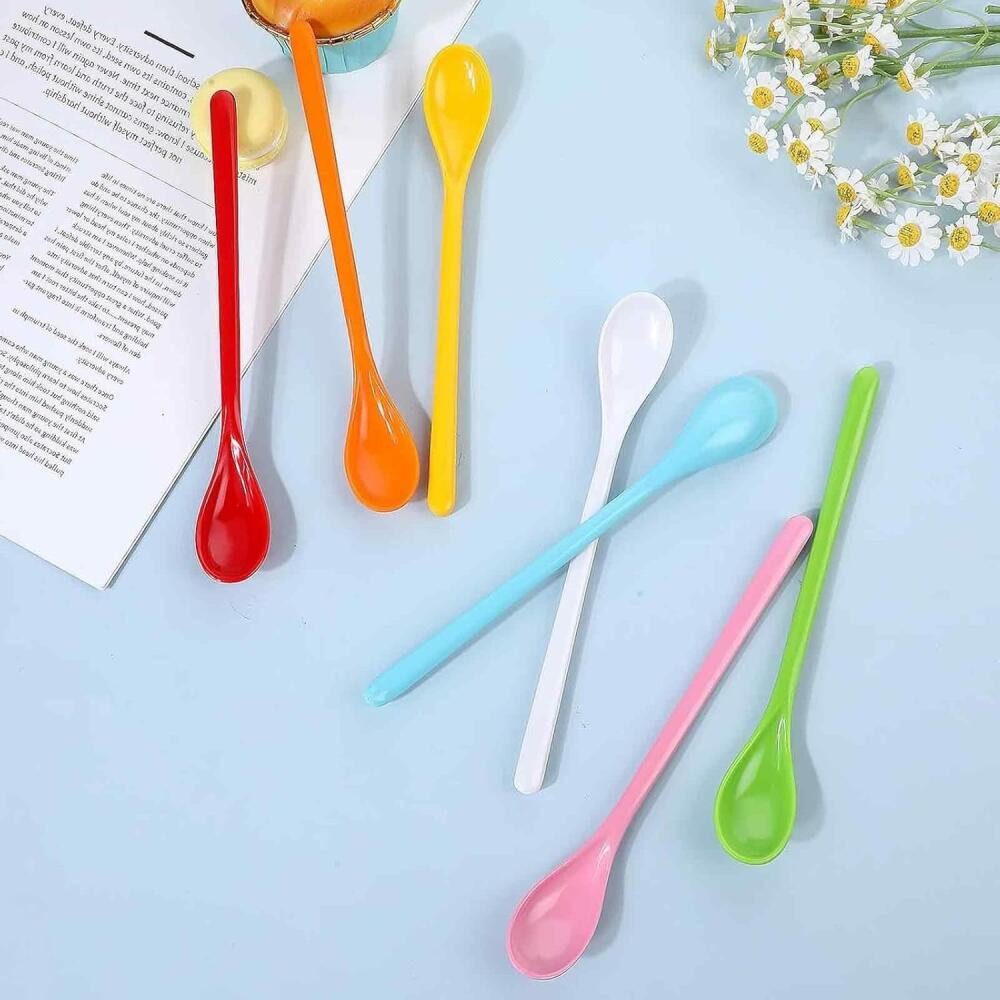 FELIXLEO Espressolöffel 10 Stück langer Plastik Kaffeelöffel wiederverwendbar für Eis Joghurt (20 Stück) – Bild 5 von 5