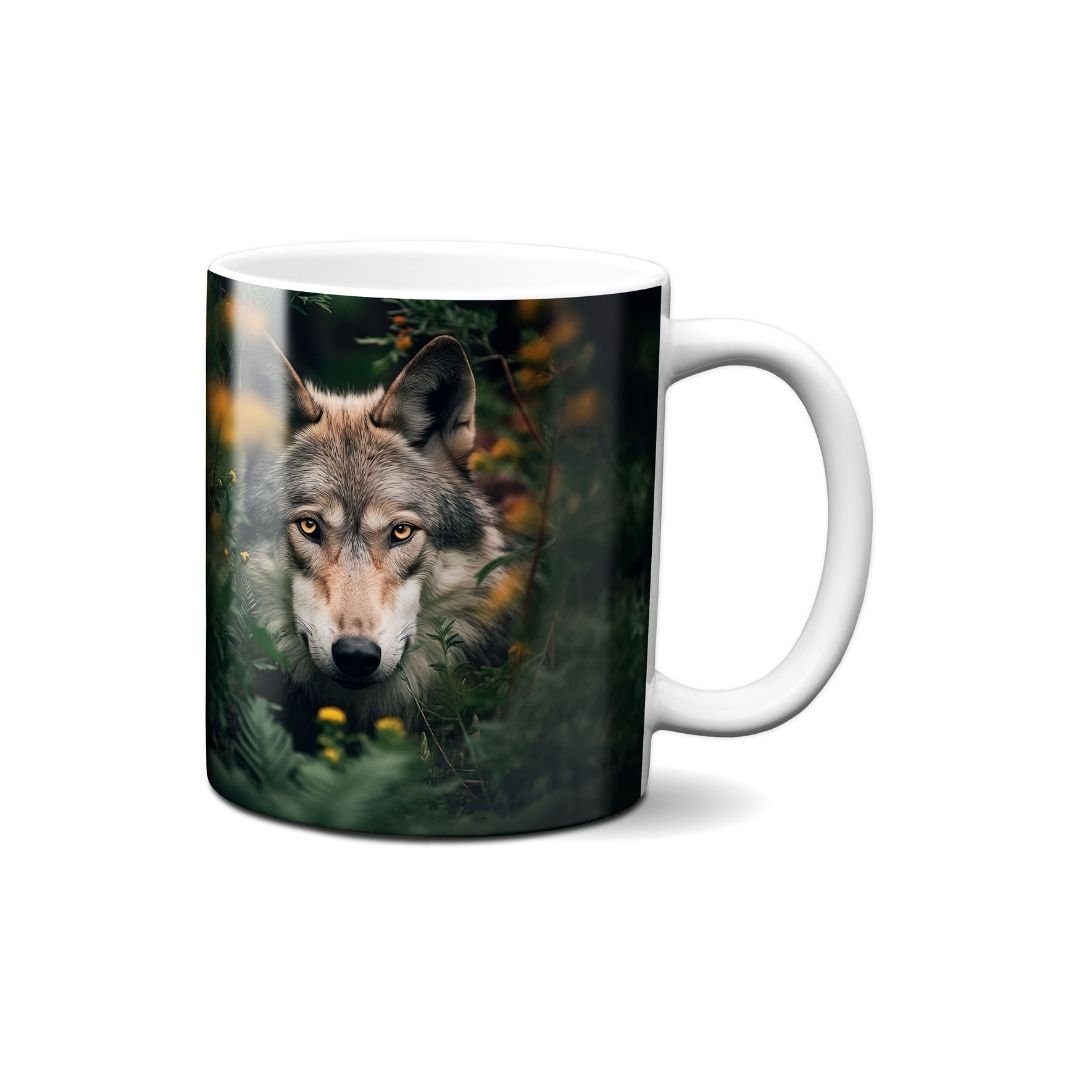Hustling Sharks Tasse Hustling Sharks® Tasse mit Tiermotiv - Wolf - Geschenk, 330 ml