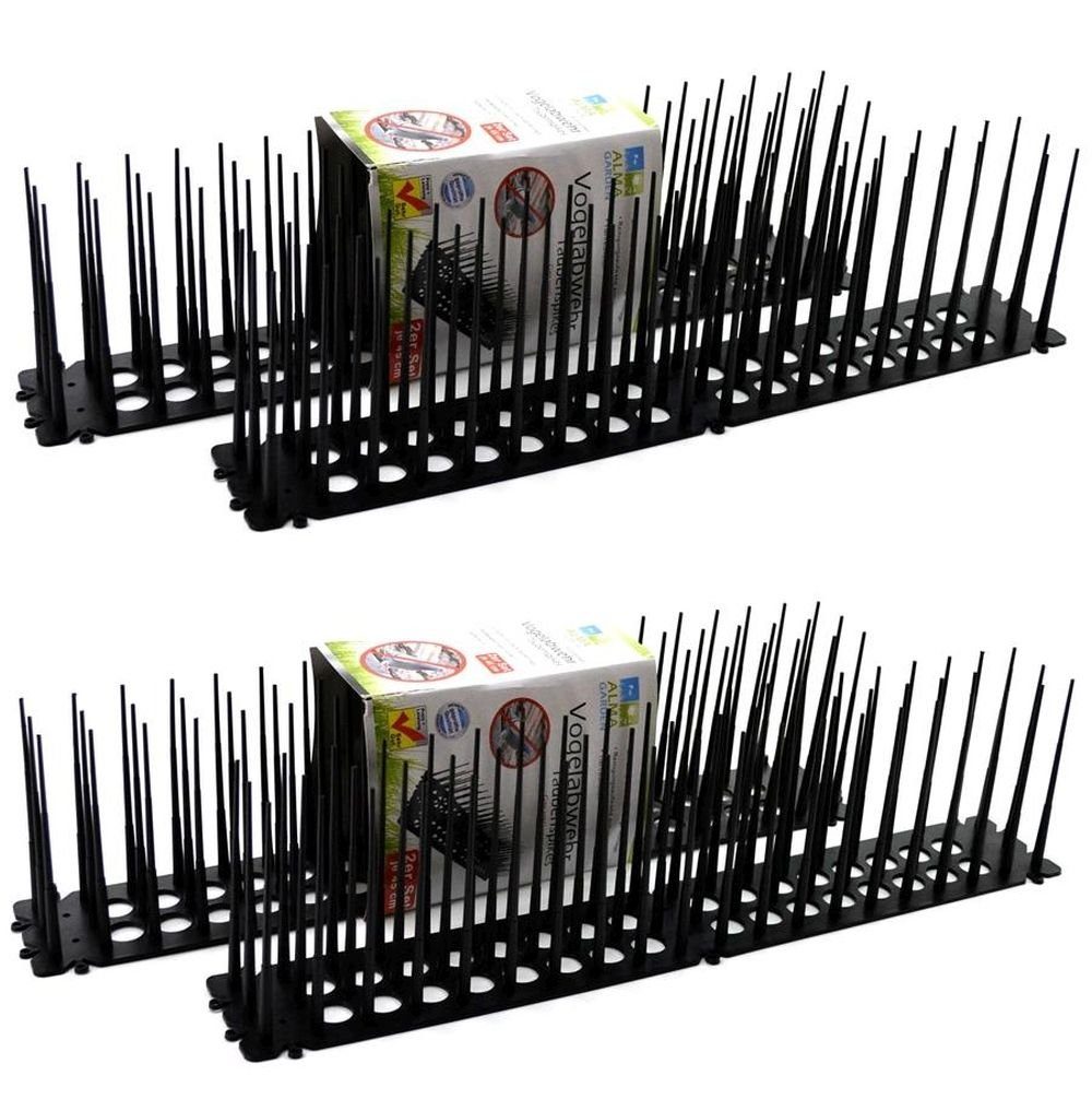 HAC24 Tierabwehr-Attrappe Spikes Taubenabwehr Taubenspikes Vogelspikes Vogelschreck Vogelabwehrspitzen Vogelabwehrspikes Schwalbenabwehr, (Set, 4-St), mit je 45 cm