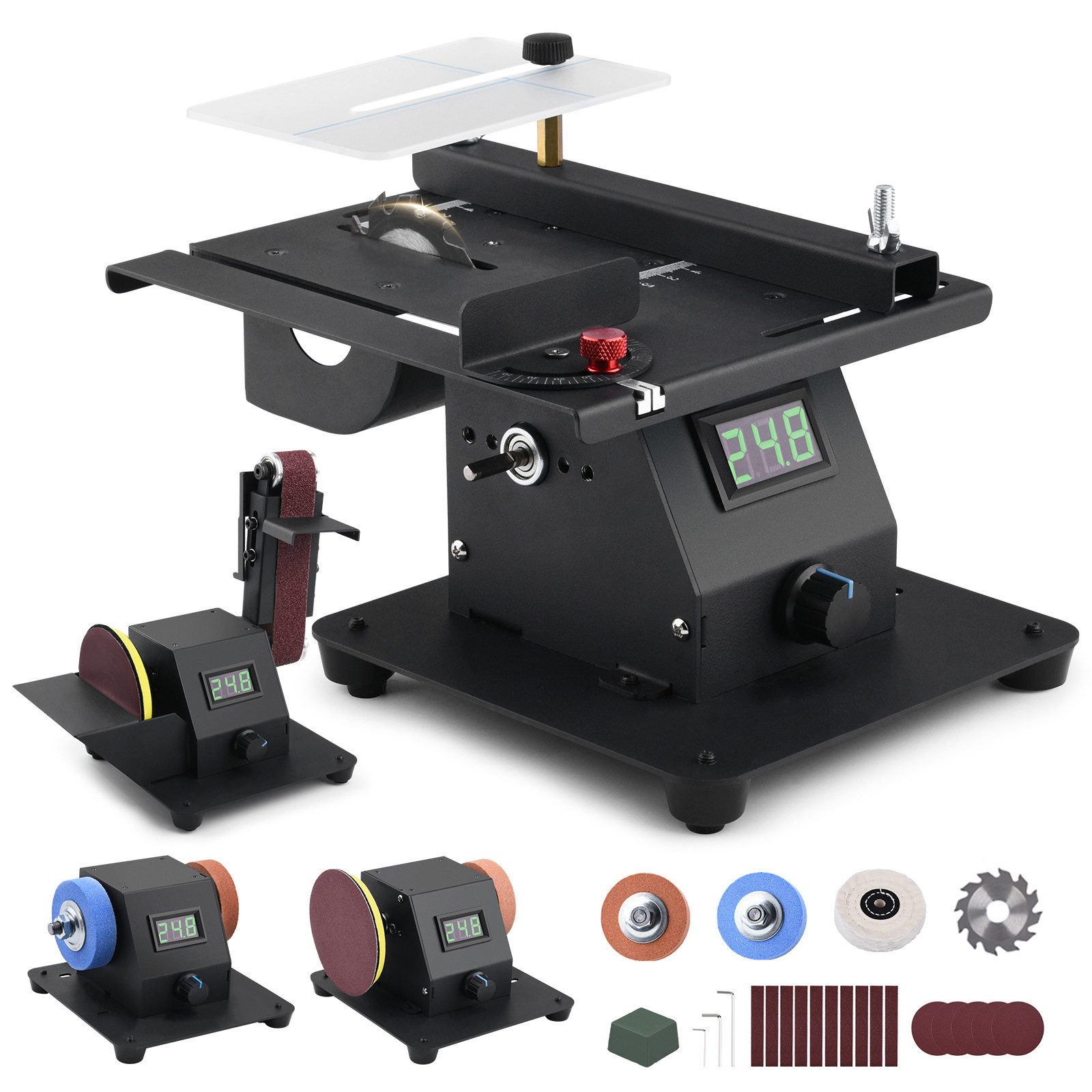 XERSEK Tischkreissäge 4-IN-1 Mini Tischkreissäge mit LED-Voltanzeige, 350W günstig online kaufen