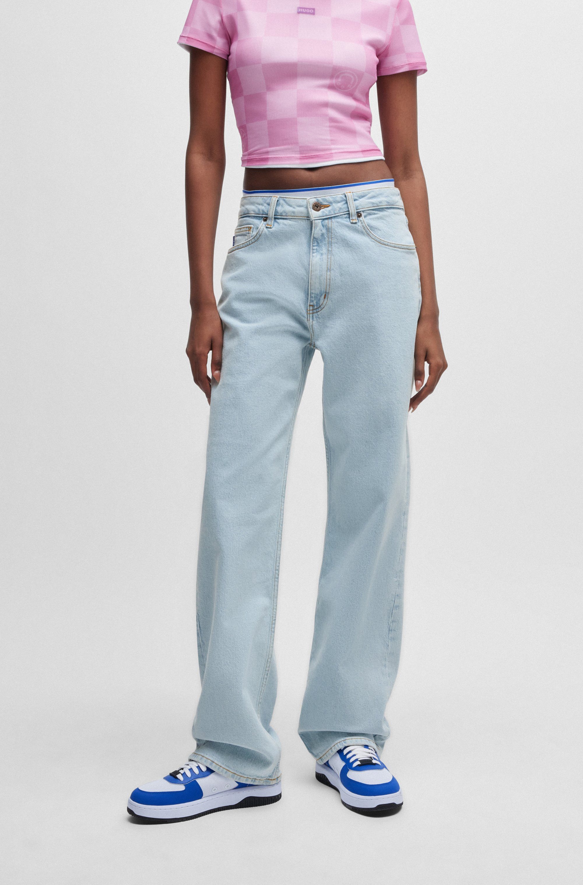 HUGO Straight-Jeans Elyah Mid Rise, extralang