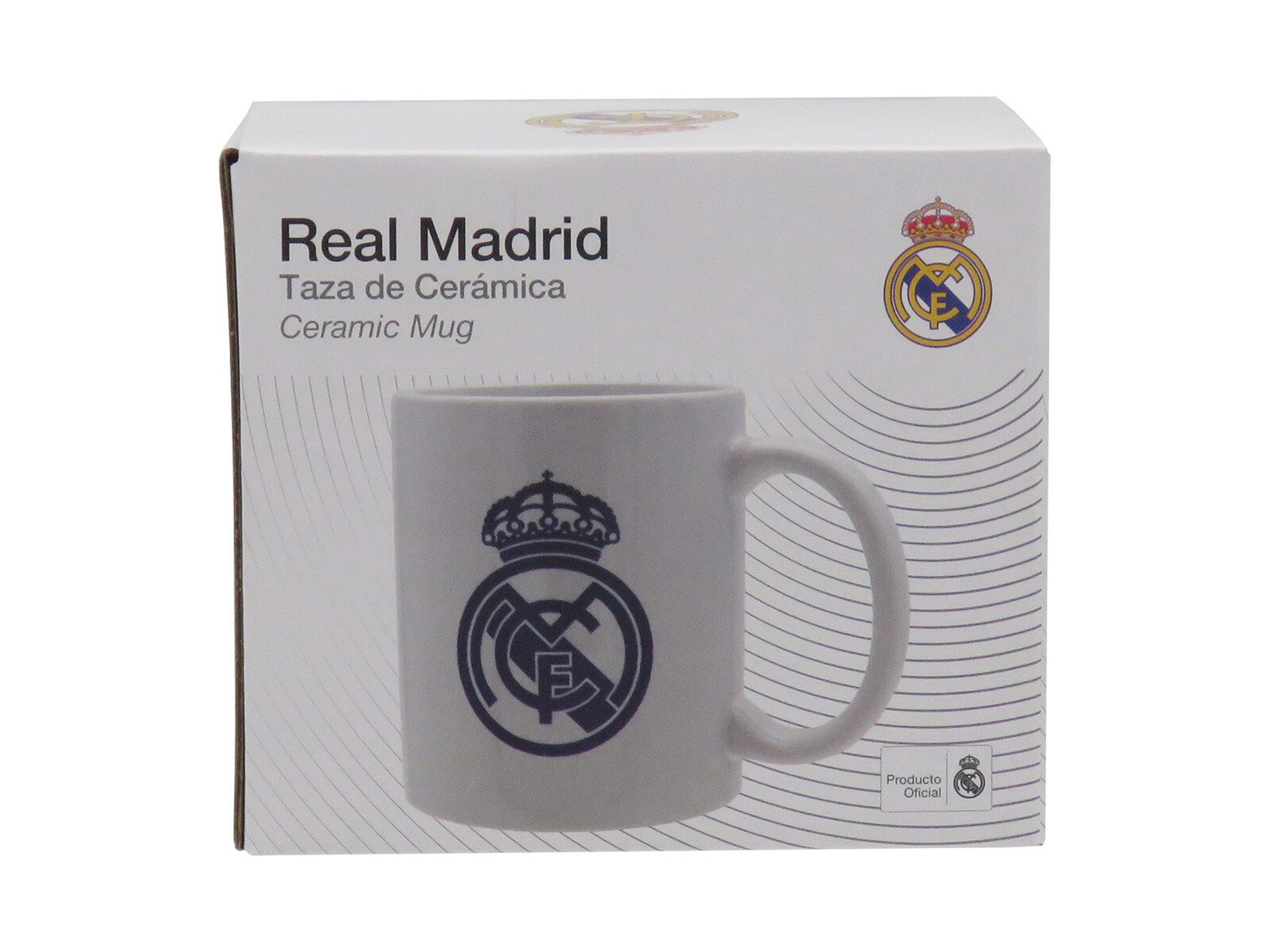 Real Madrid Trinkflasche Real Madrid Keramiktasse blaues Wappen Box
