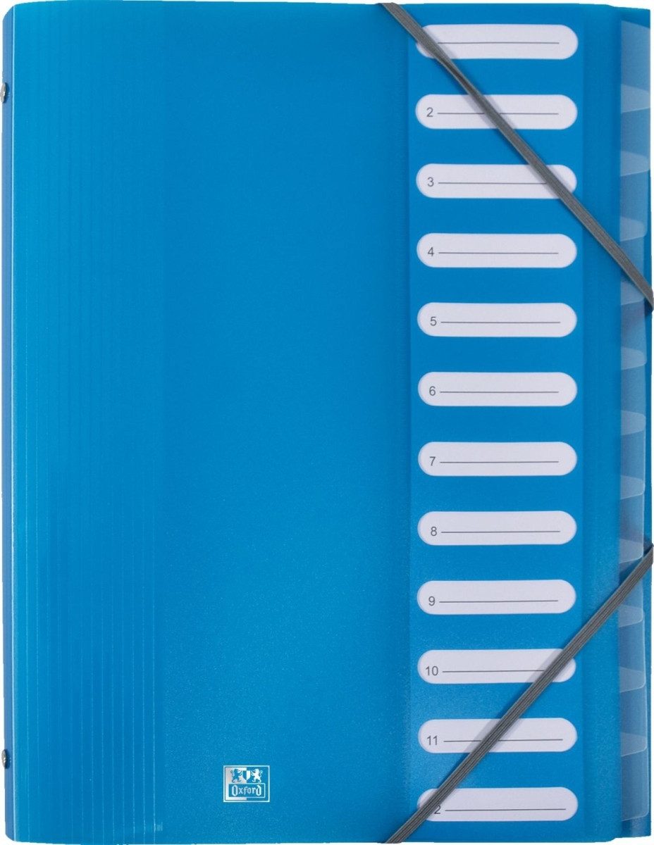 OXFORD Organisationsmappe Ordnungsmappe School Life A4 PP 12 Fächer sortiert (12 Stück)