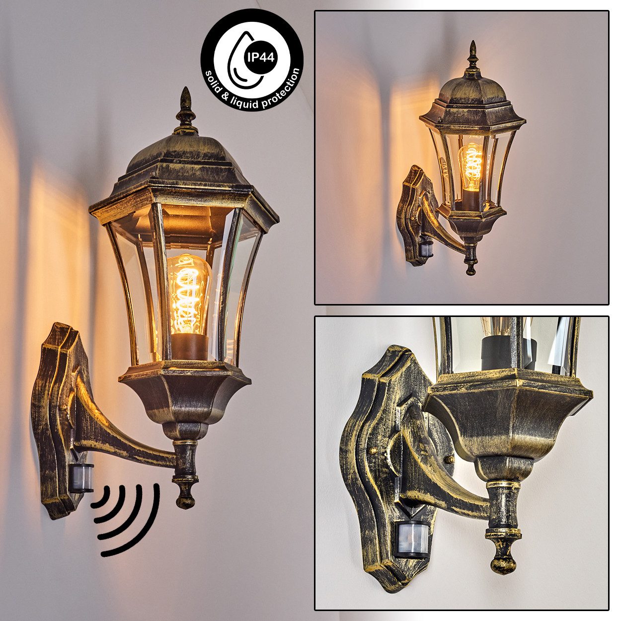 hofstein Außen-Wandleuchte retro Bewegungsmelder Wandlampe a. günstig online kaufen