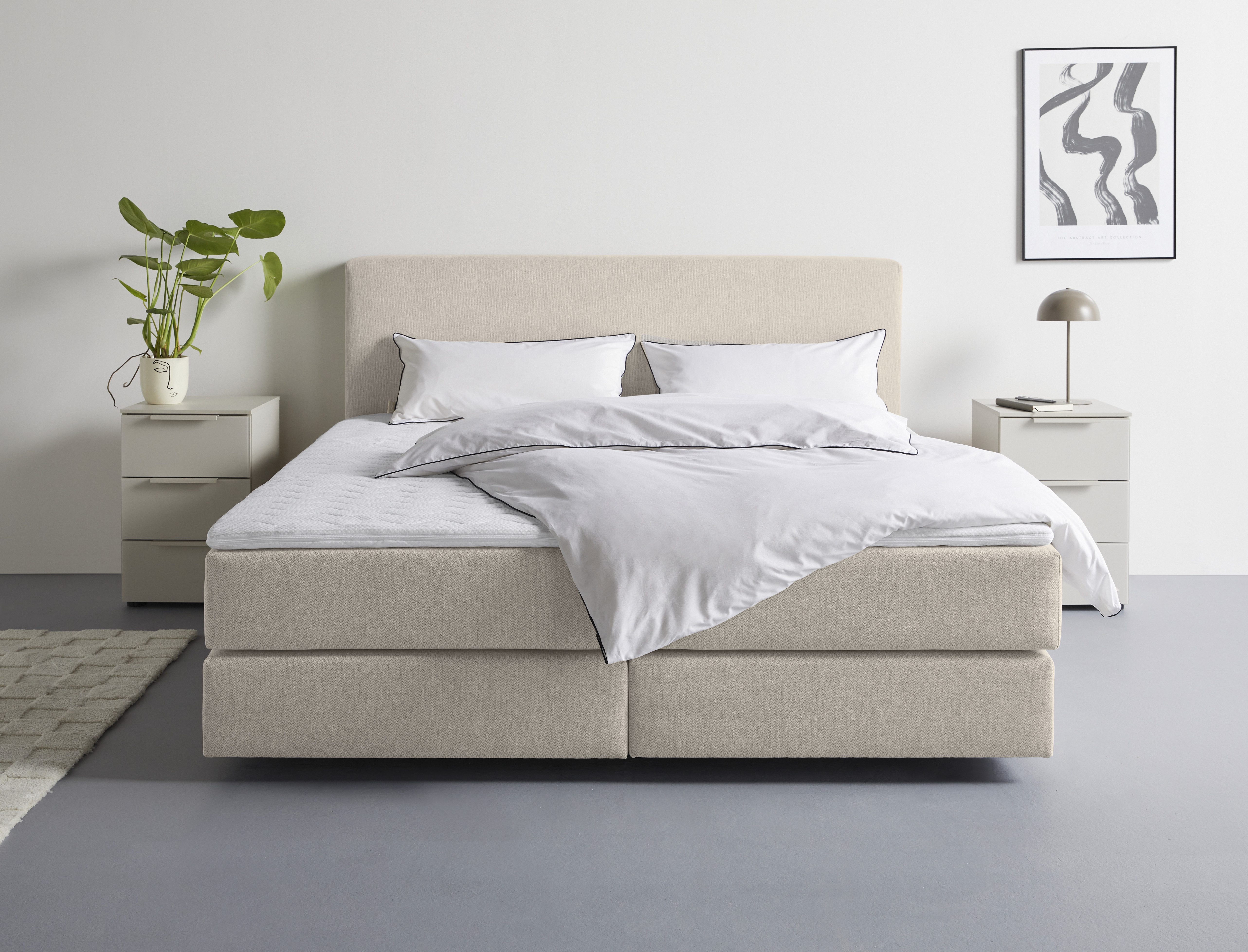LeGer Home by Lena Gercke Boxspringbett Zalia erhältlich in verschiedenen Breiten, inkl. Toppper, wahlweise mit Bonnell- oder 7-Zonen-Tonnentaschenfederkern