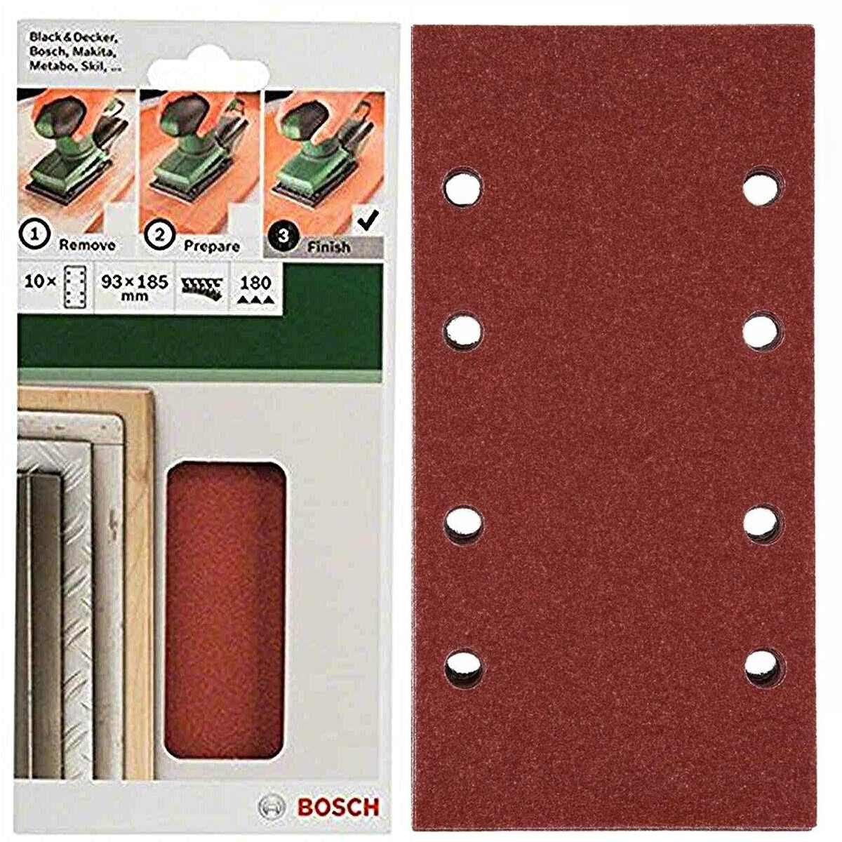 Schleifpapier Schleifblatt Klett 10 Stück, 93 x 185 mm, Körnung 180 Schwingschleifer