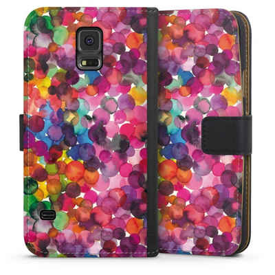 DeinDesign Handyhülle »bunt Punkte Wasserfarbe Overlapped Watercolor Dots«, Samsung Galaxy S5 Neo Hülle Handy Flip Case Wallet Cover