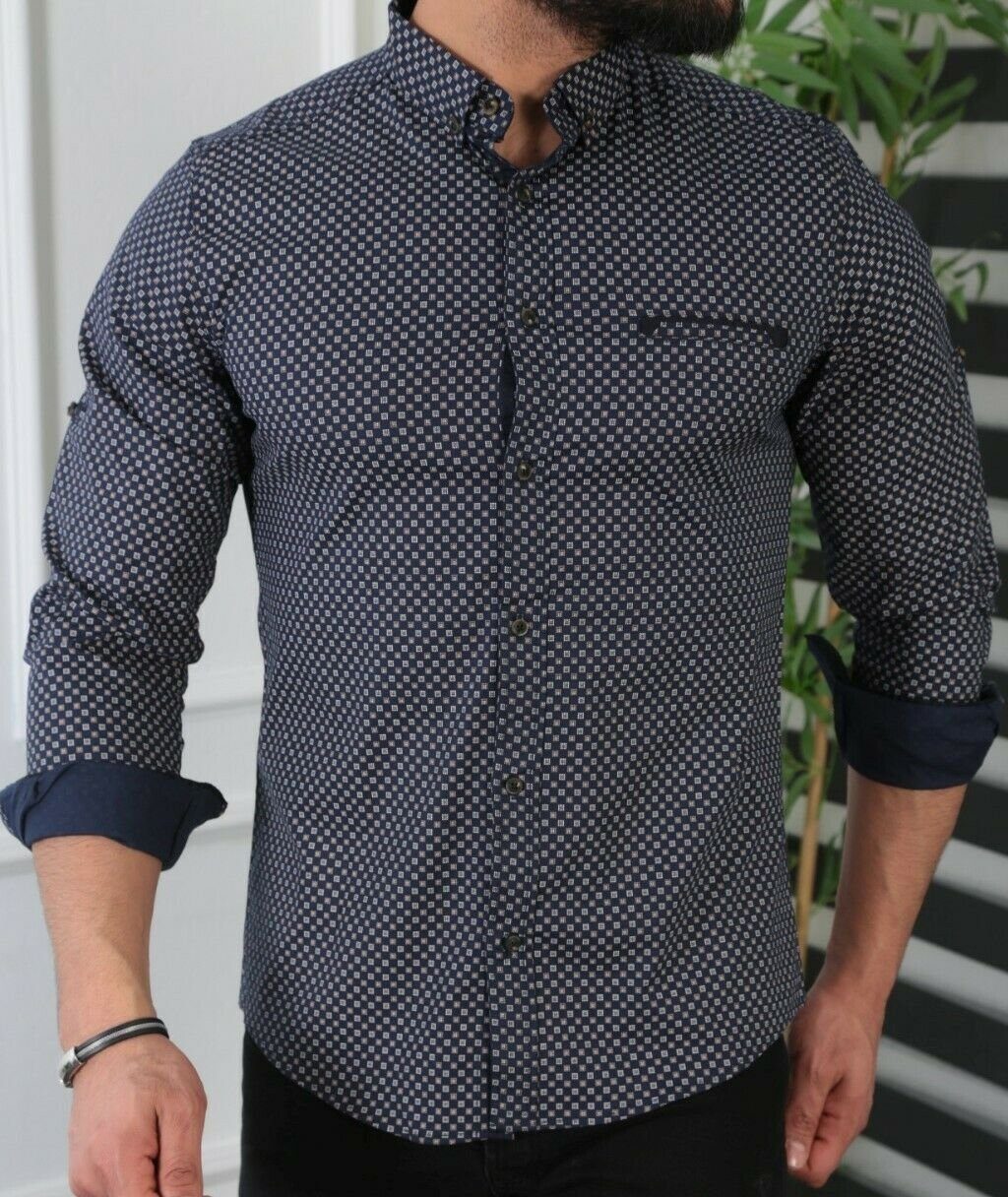 Megaman Jeans Langarmhemd H-1900 Langarmhemd Herren günstig online kaufen