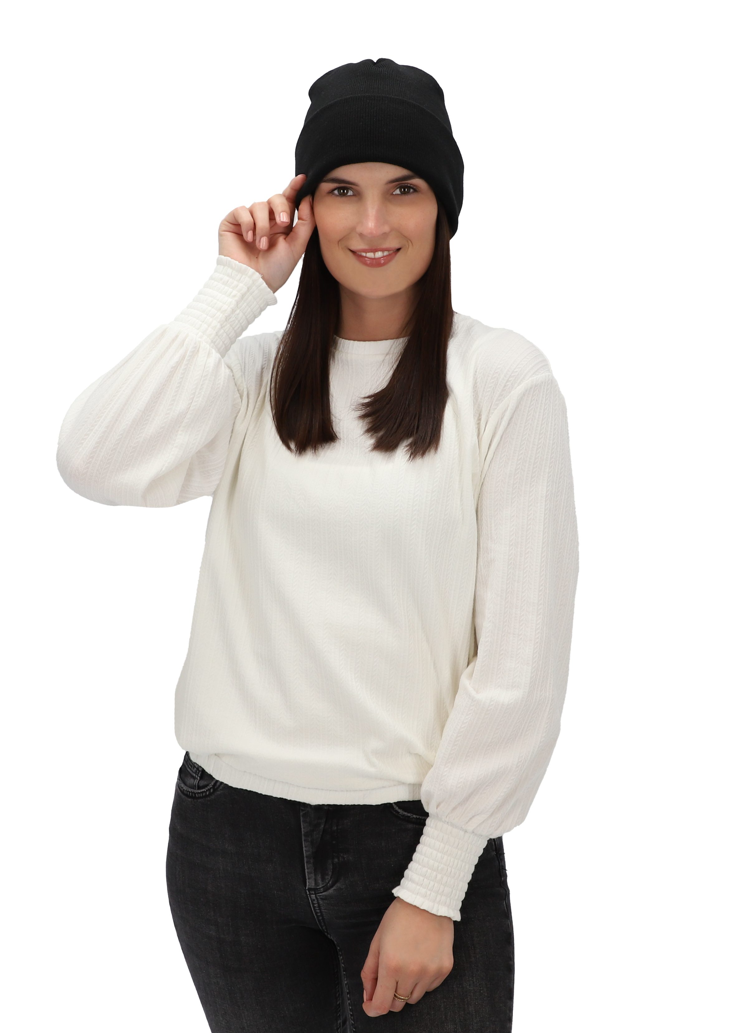 halsüberkopf Accessoires Strickmütze Strickmütze mit breitem günstig online kaufen