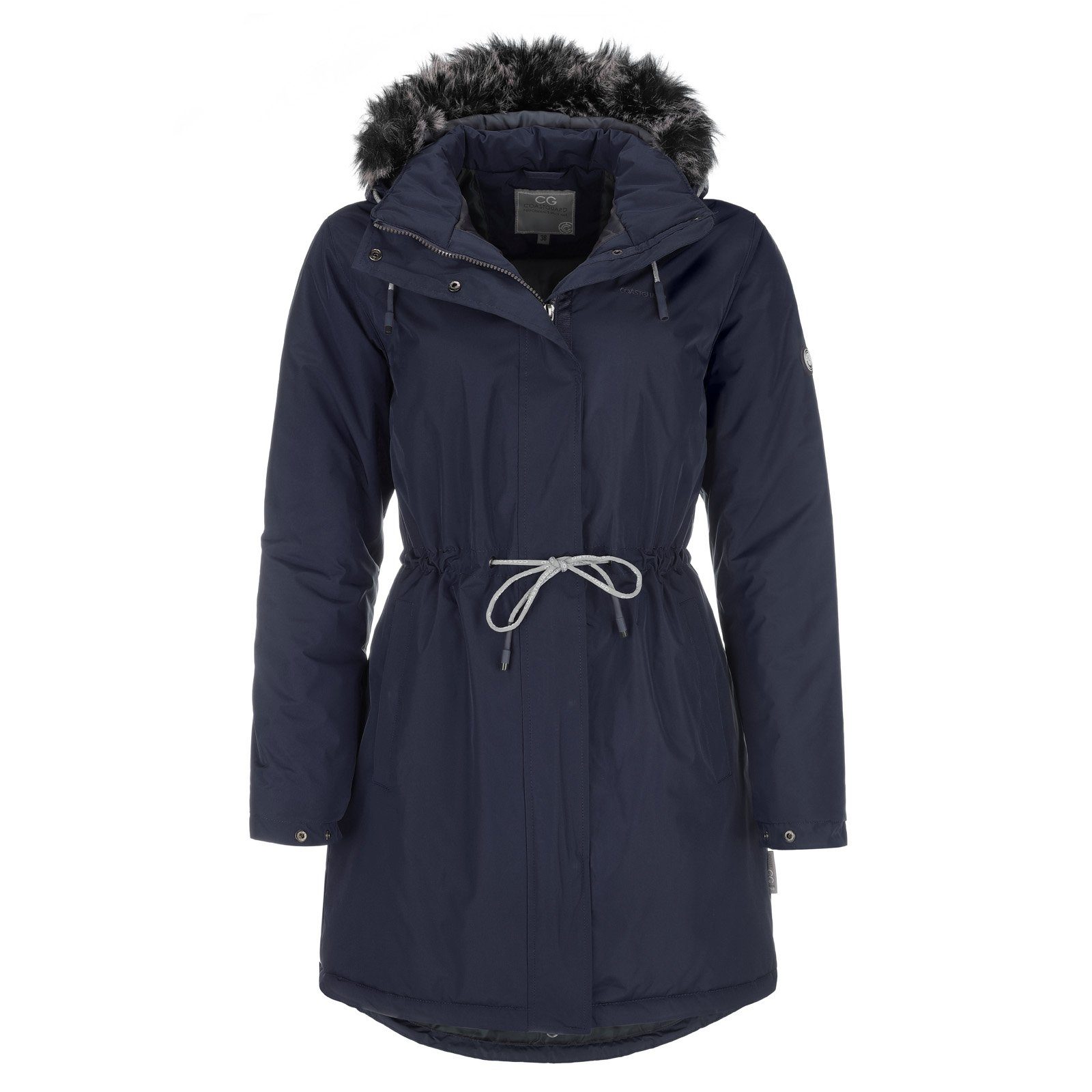 Coastguard Wintermantel Damen Kurzmantel Regenmantel mit Kapuze mit Pelzimi günstig online kaufen