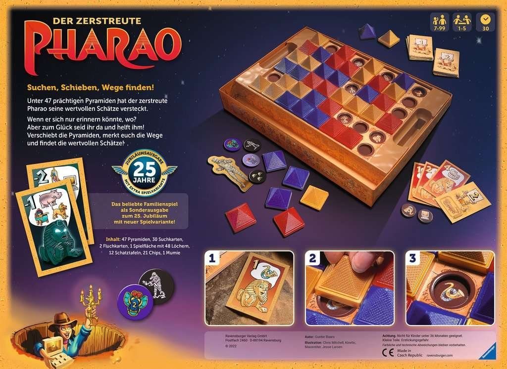 Ravensburger Spiel Ravensburger 27316 Der zerstreute Pharao - 25 Jahre Jubiläumsausgabe, Ravensburger 27316 Der zerstreute Pharao - 25 Jahre Jubiläumsausgabe, Made in Europe