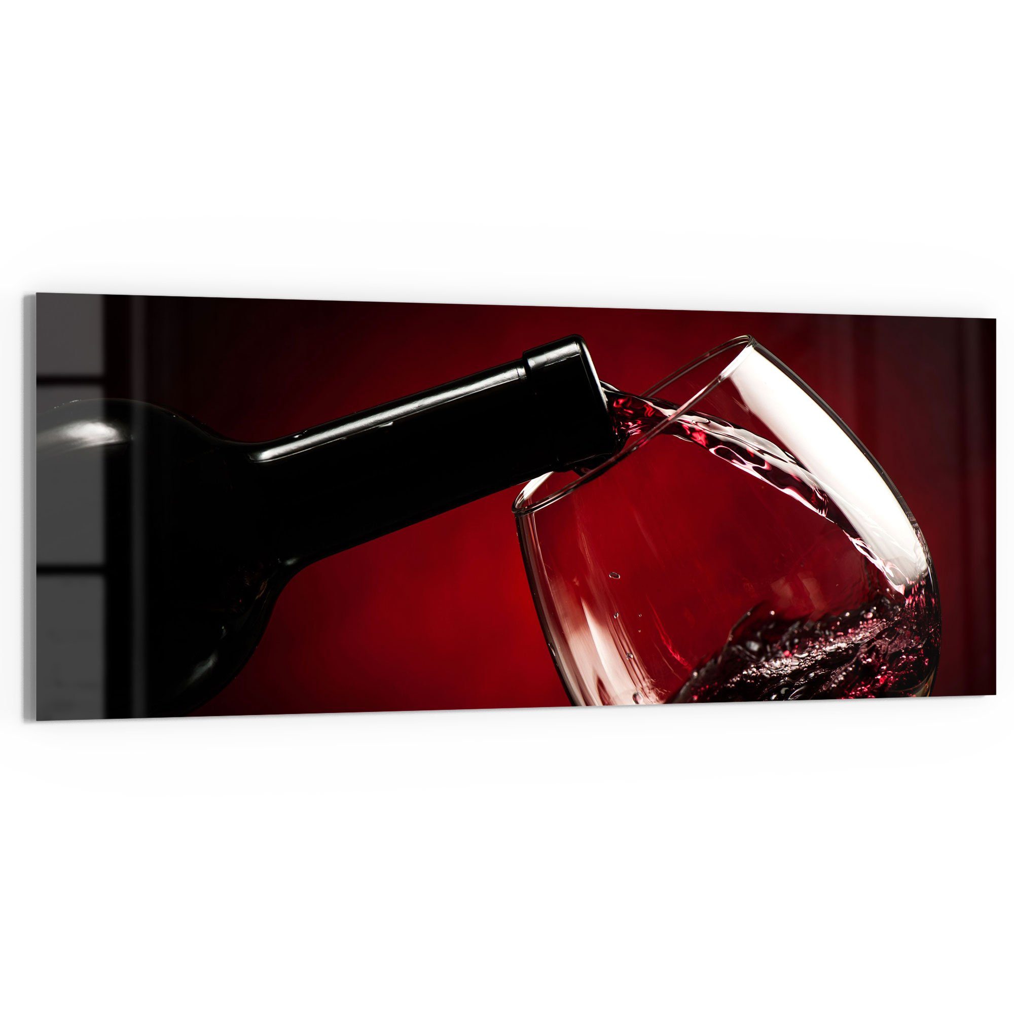 DEQORI Glasbild 'Rotwein wird eingeschenkt', 'Rotwein günstig online kaufen