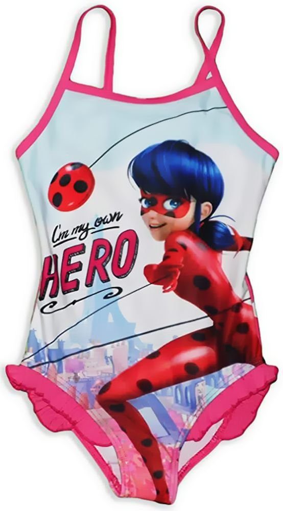 Miraculous Mädchen 104 Gr. 110 Paris Kinder Bademode - Badeanzug Schwimmanzug 5 Ladybug für Ladybug Jahre Einteiler Miraculous Badeanzug 116 6 4 Rosa