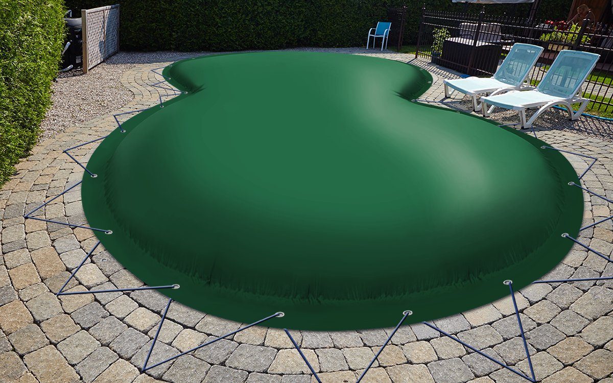 AirDeluxe Pool-Abdeckplane Aufblasbare achtform Poolabdeckung Poolplane, aus LKW Plane 680 g/m² (1360g/m)