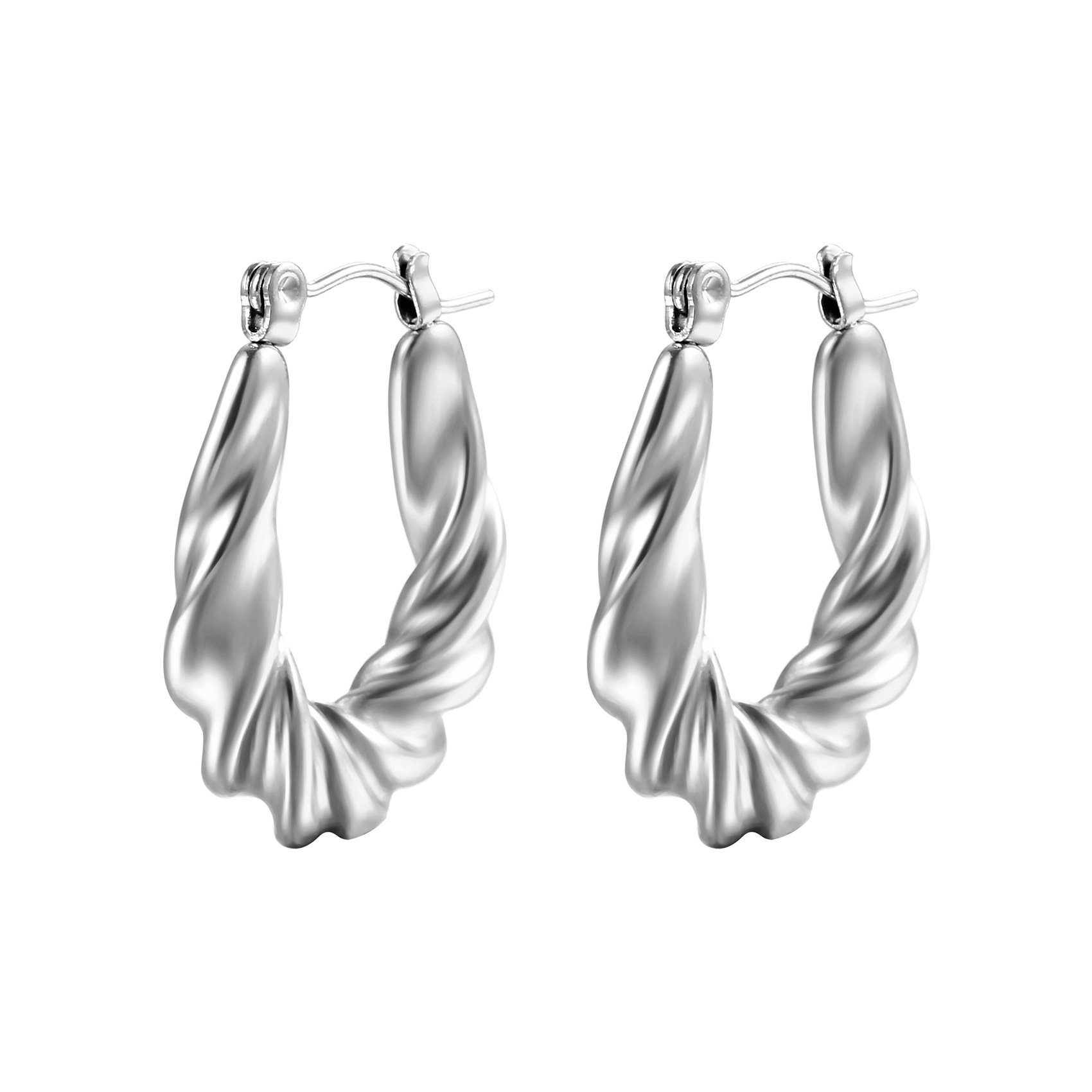 GLAMO Paar Ohrhänger Hoop Earrings Gold Hoop Earrings für Frauen,hypoallergen Silber