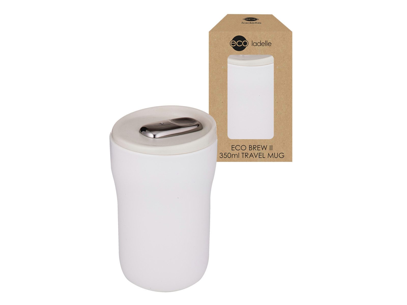 Ladelle Becher ECO BREW II To-Go-Becher doppelwandig keramik alabaster 0,35l, Keramik, Eco Brew II Alabaster Dbl Wall Ceramic Travel Mug 8.6x8.6x13.8cm