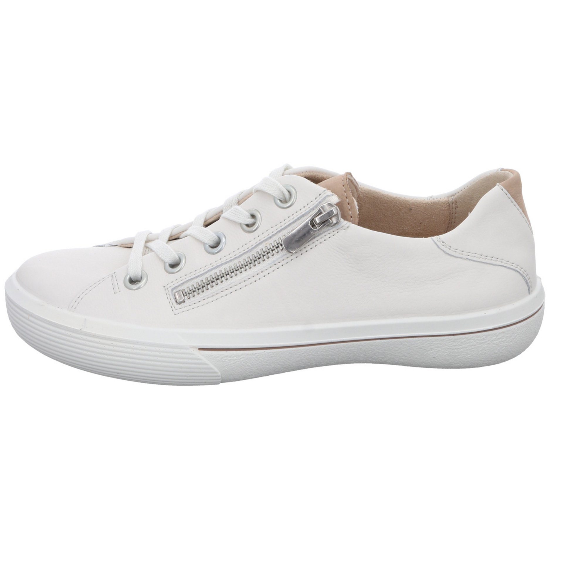 Sneaker Legero Schuhe Damen Schnürschuh (WEISS) OFFWHITE Nubukleder Schnürschuh Fresh