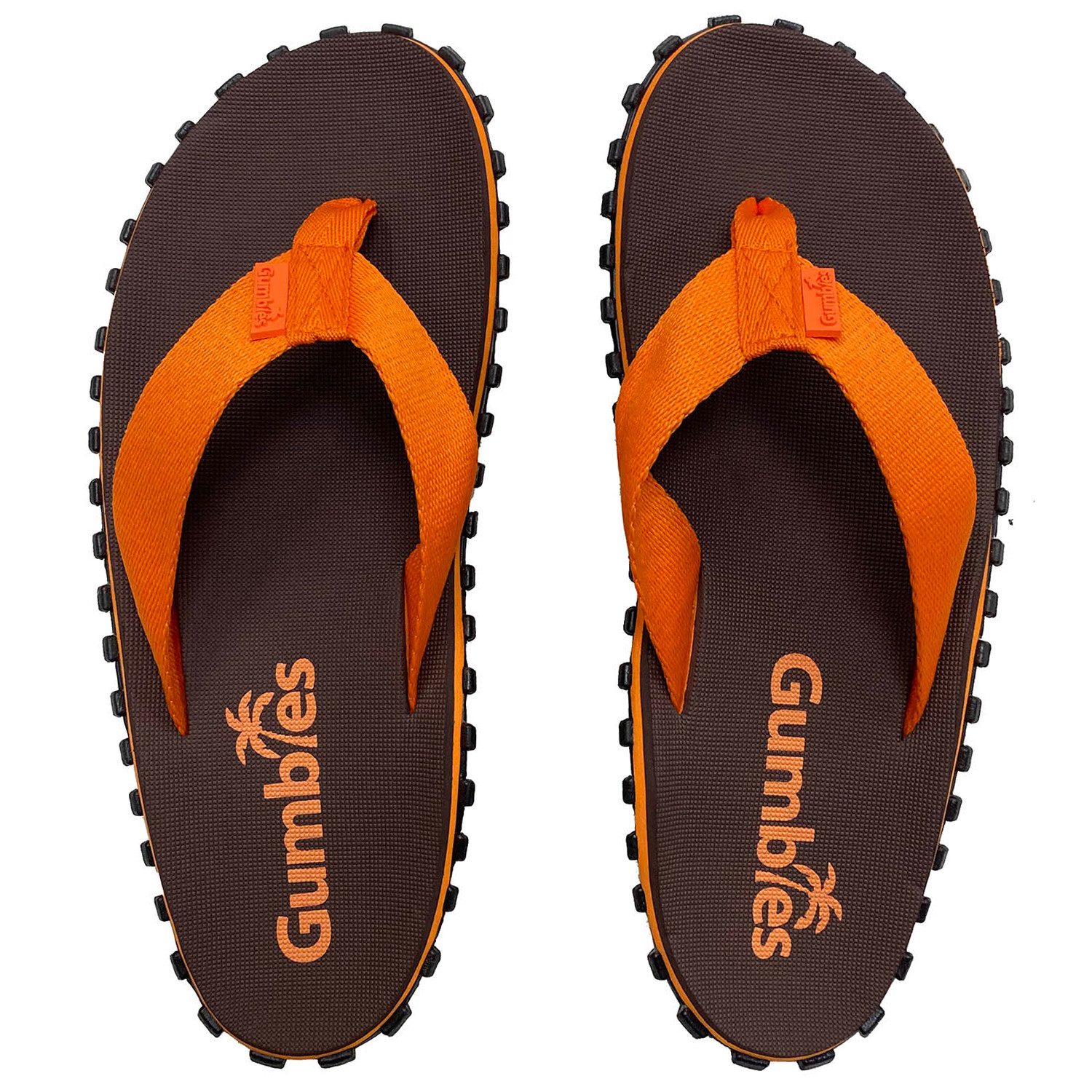 Gumbies Duckbill in Brown-Orange T-Strap-Zehentrenner Hergestellt aus recycelten Materialien