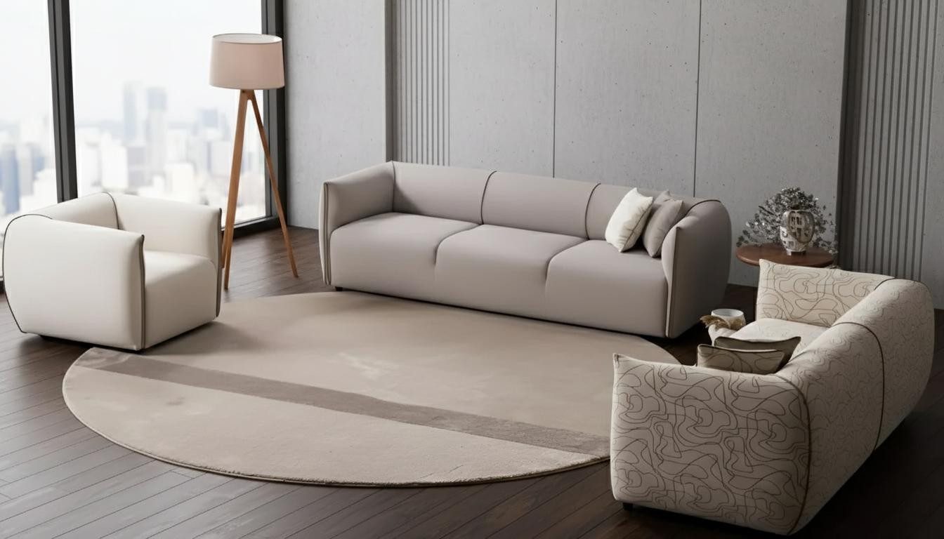 Xlmoebel Polstergarnitur Modernes Mehrfarbiges Designer-Sofa für Ihr Wohnzimmer, (Polstergarnitur, 3-tlg., 3-Sitzer), Made in Europa