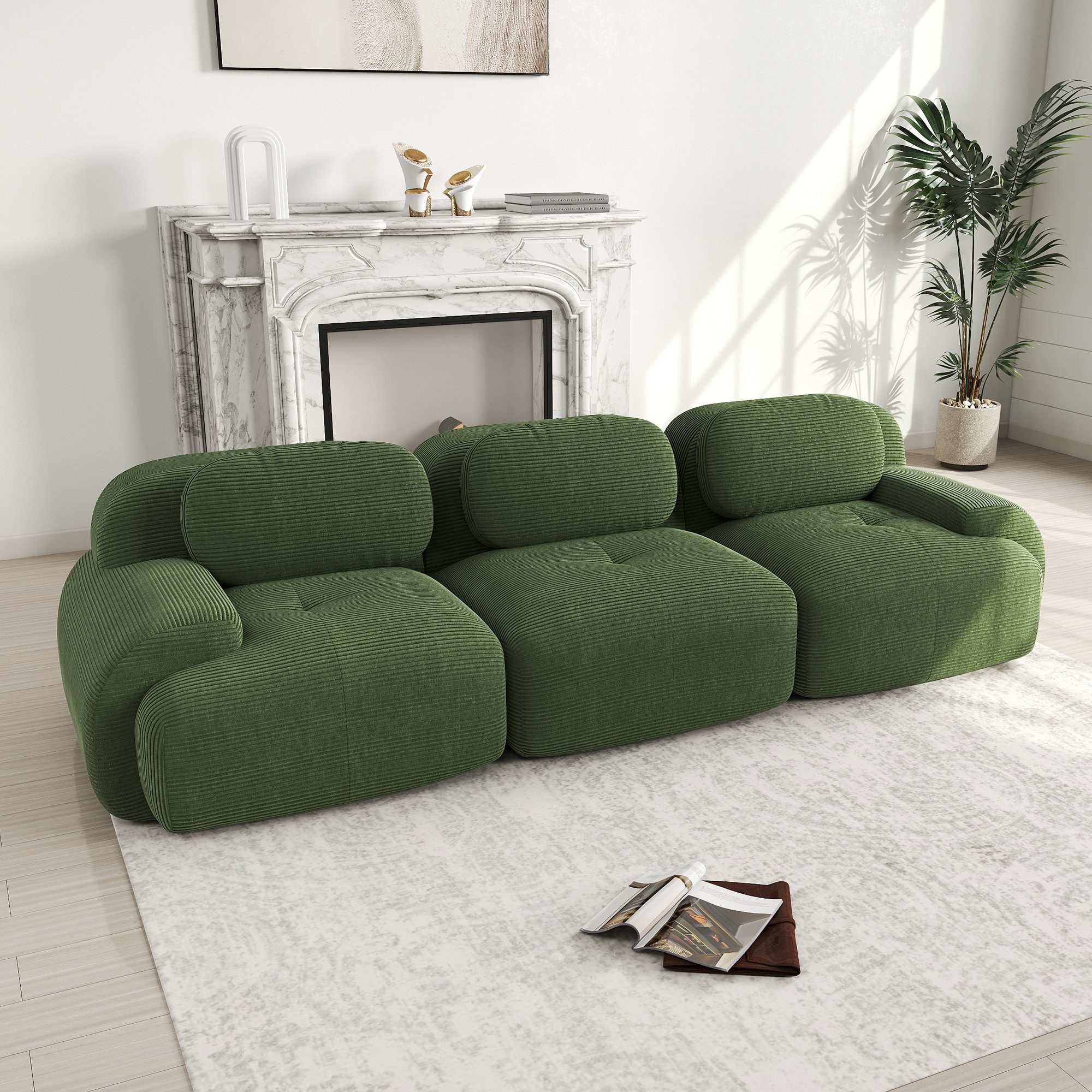 Odikalo 3-Sitzer modular kombinierbar Polstersofa Chaiselongue, 3-Sitzer-So günstig online kaufen