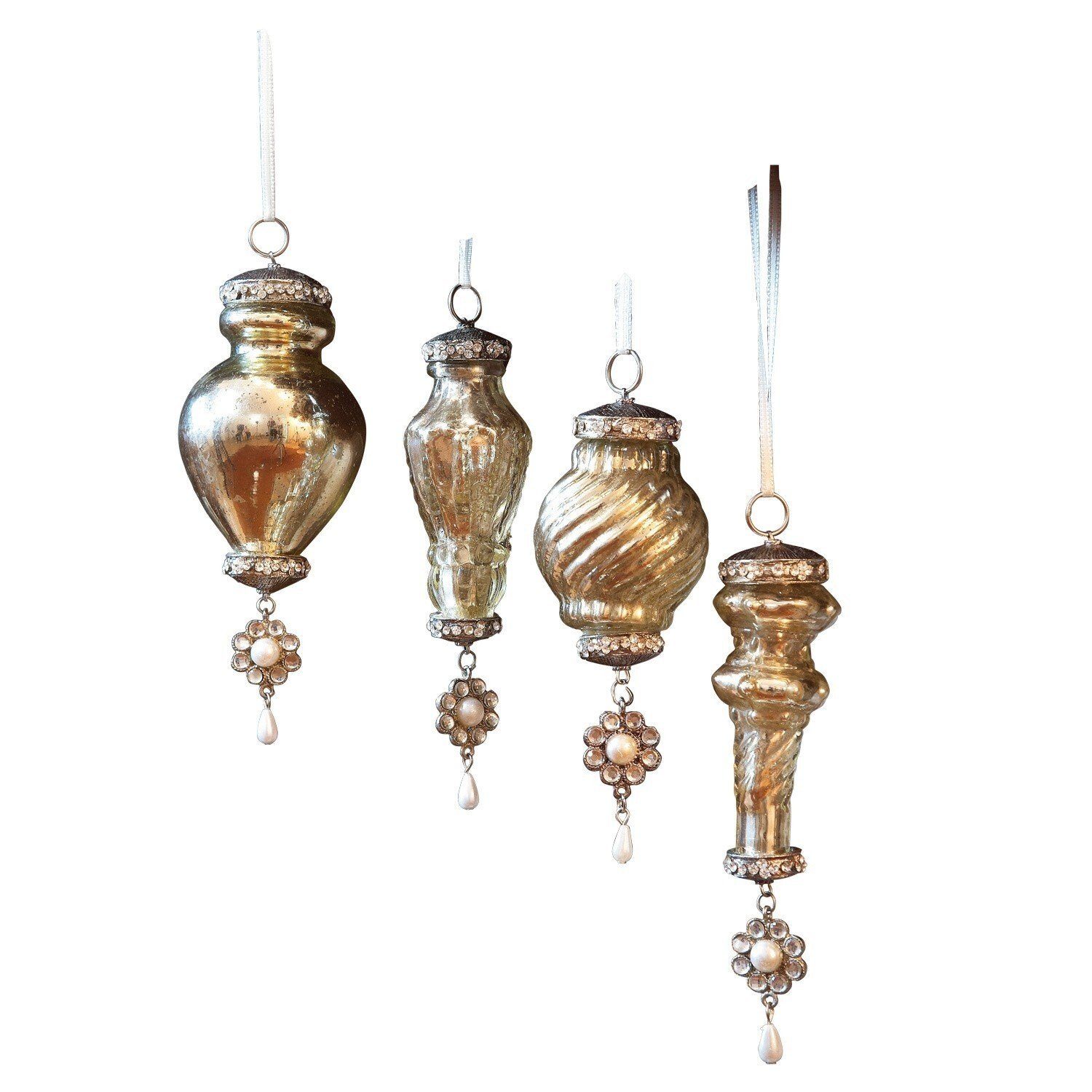 Mirabeau Christbaumschmuck Weihnachtsschmuck 4er Set Larme (4-tlg), Weihnachtsanhänger