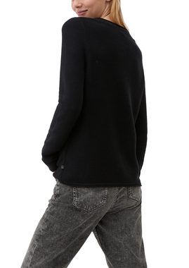 QS Strickpullover Pullover mit Rollsaumkanten Rollsaumblende