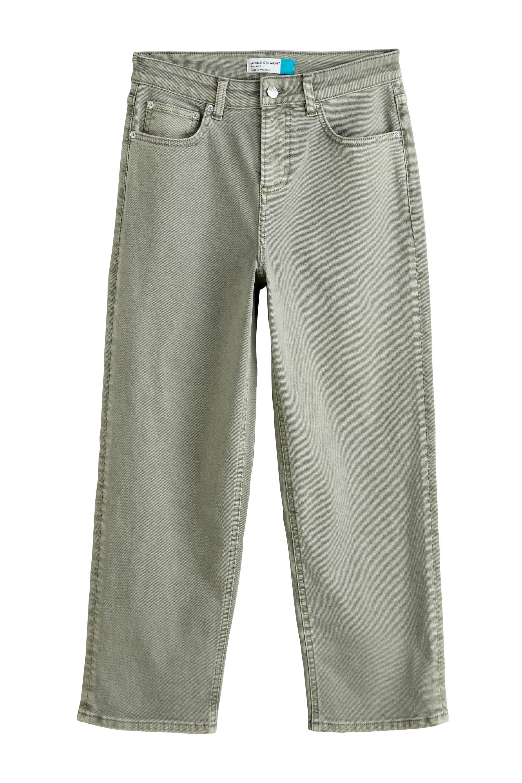 Caprijeans Knöchellange Straight Fit Jeans mit Stretchanteil