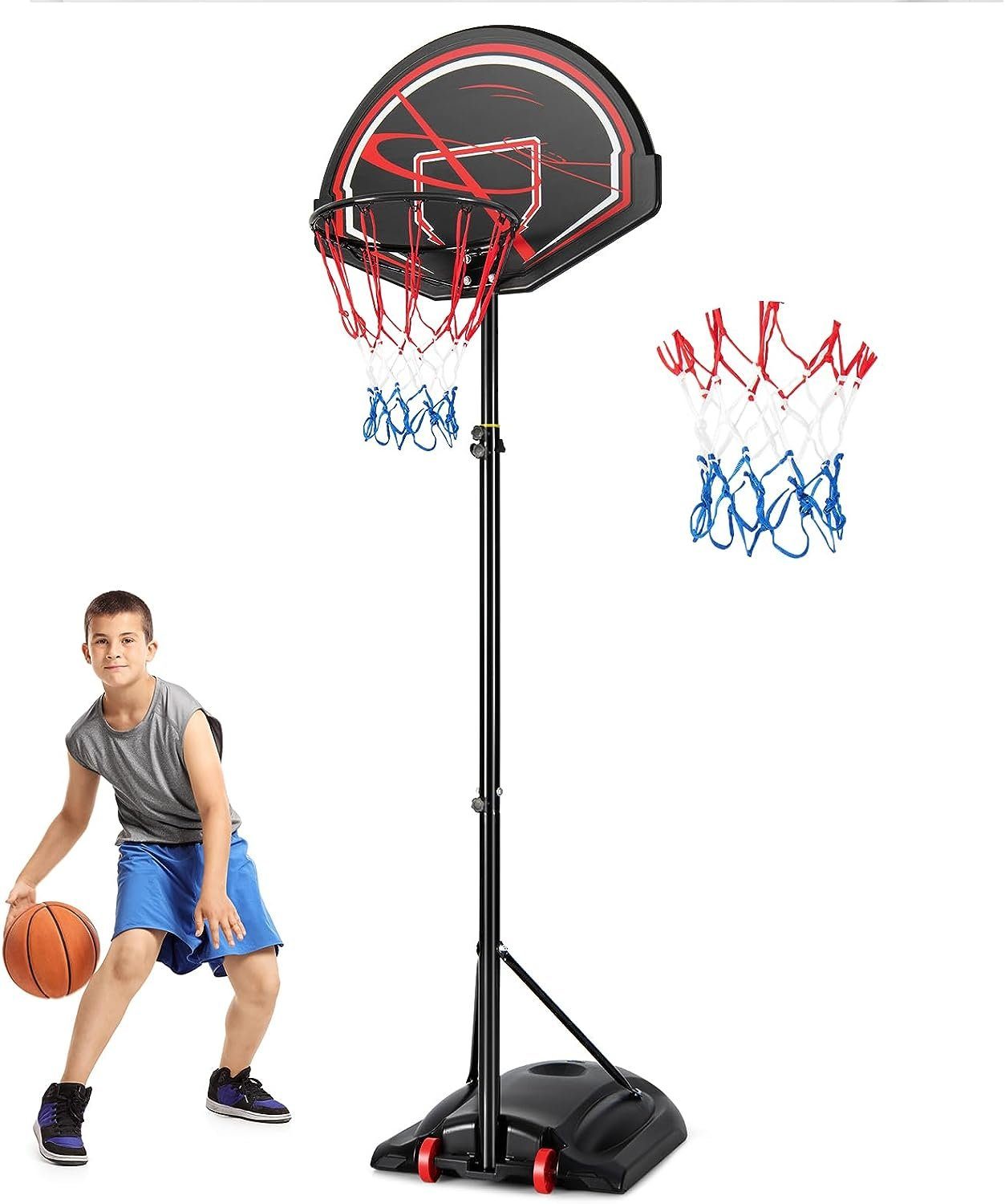 KOMFOTTEU Basketballständer Basketballanlage, 170-230cm höhenverstellbar