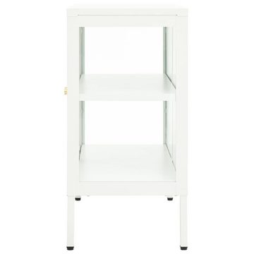 vidaXL Sideboard Sideboard Weiß 70x35x70 cm Stahl und Glas (1 St)