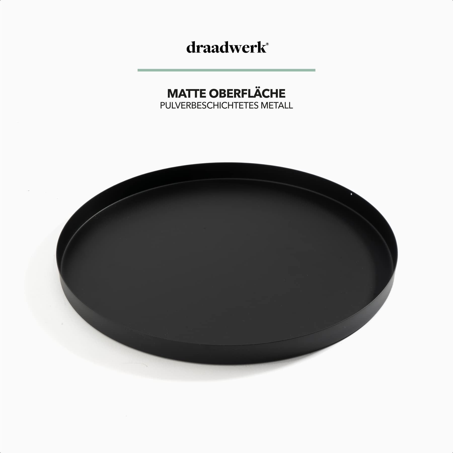 draadwerk® Tablett Deko Tablett ø30cm Serviertablett aus Metall, Dekoteller rund, Eisen, Home & Living Dekoration