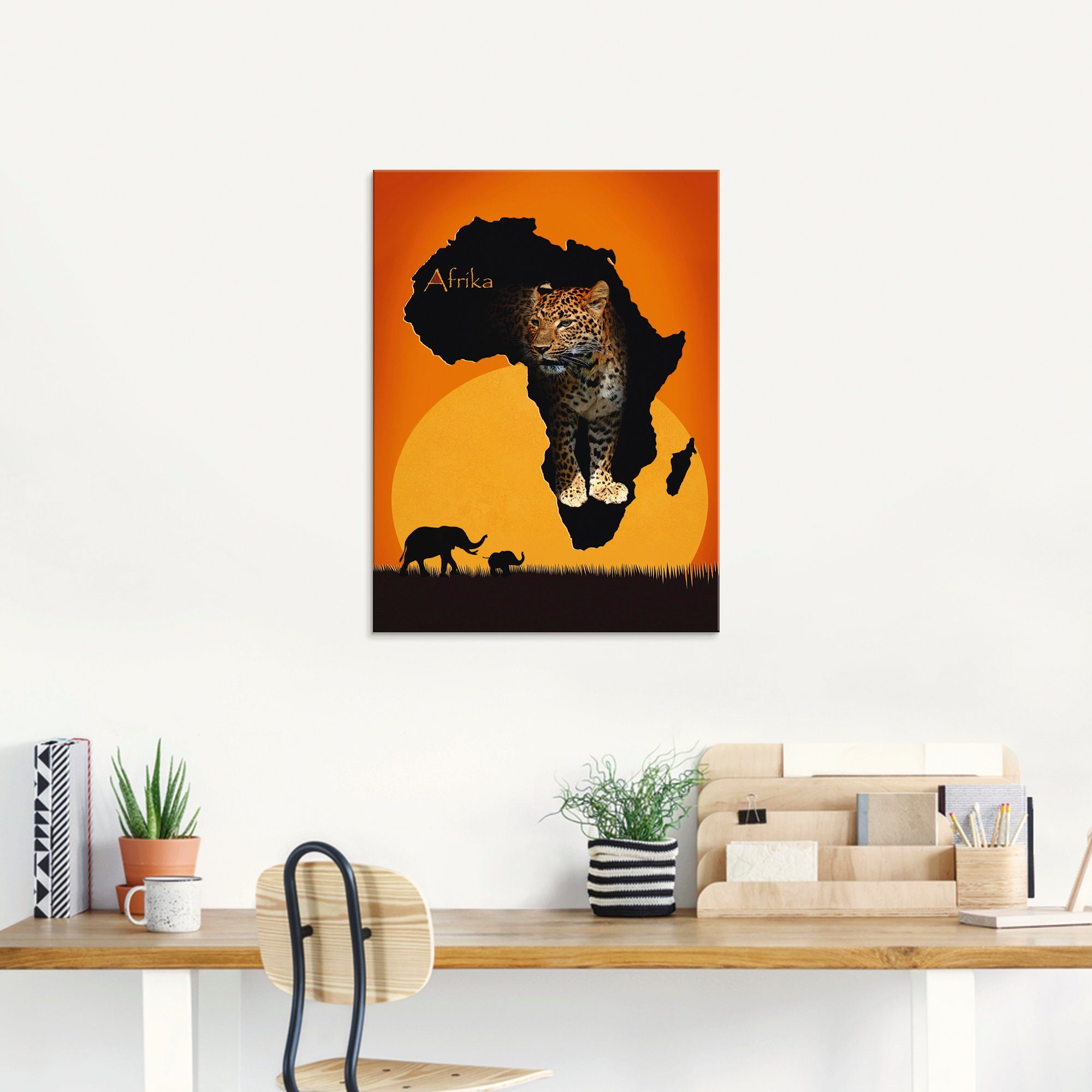 Artland Glasbild »Afrika der schwarze Kontinent«, Wildtiere (1 Stück)-kaufen