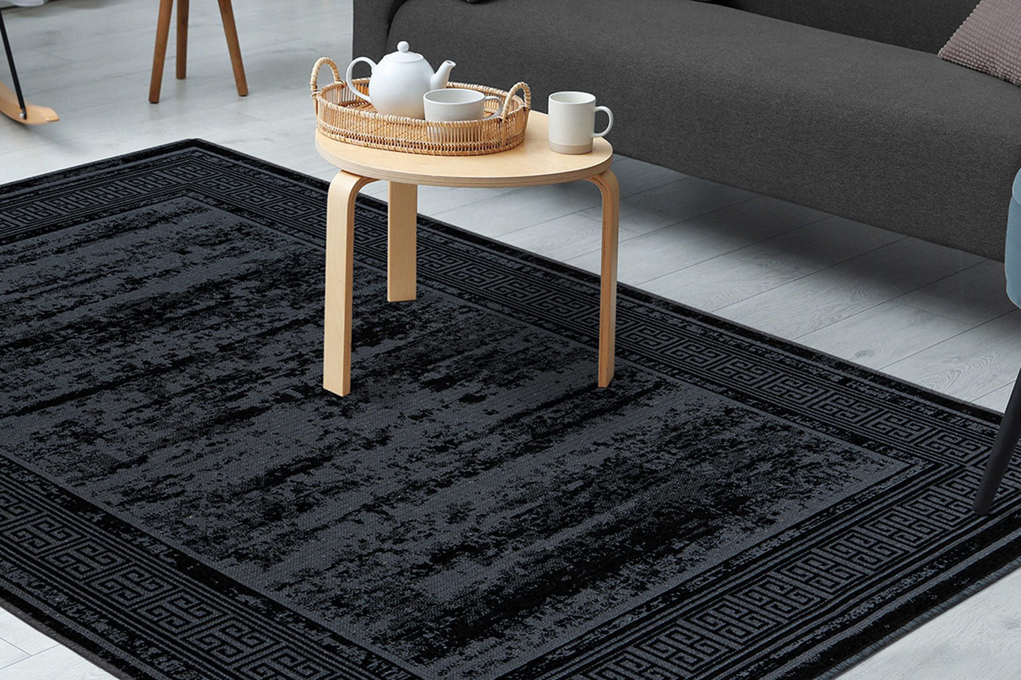 Kayoom Teppich Kalea 325, rechteckig, Höhe: 8 mm, Flachgewebeteppich mit Relief-Design, Used-Look, moderne Farben