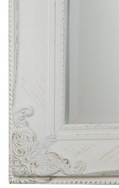 Casa Padrino Barockspiegel Barock Wandspiegel Weiß / Gold 72 x H. 162 cm - Handgefertigter Barock Spiegel mit Holzrahmen und wunderschönen Verzierungen