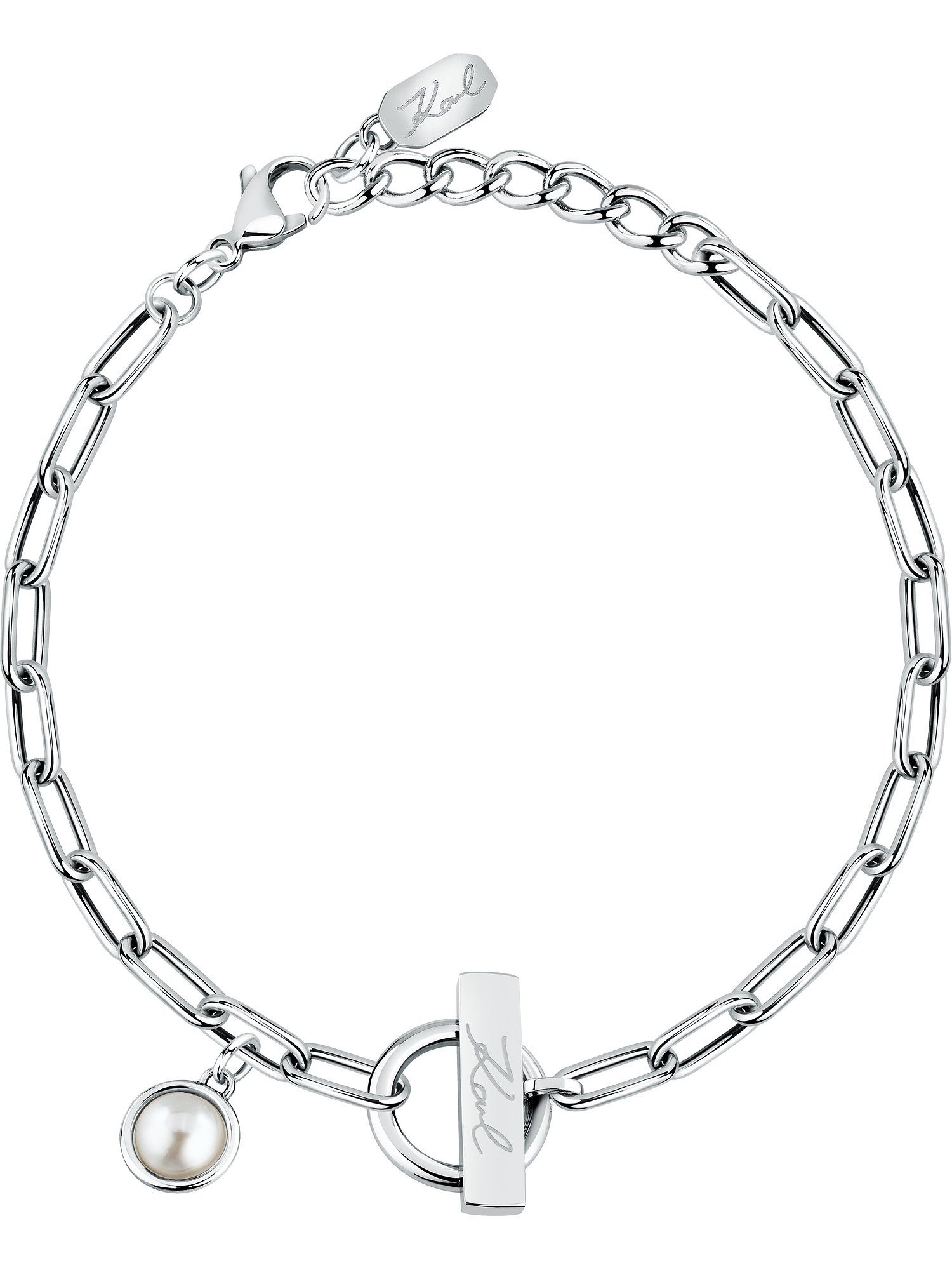 KARL LAGERFELD Armband Karl Lagerfeld Damen-Armband Edelstahl Kunstperle, Pearl