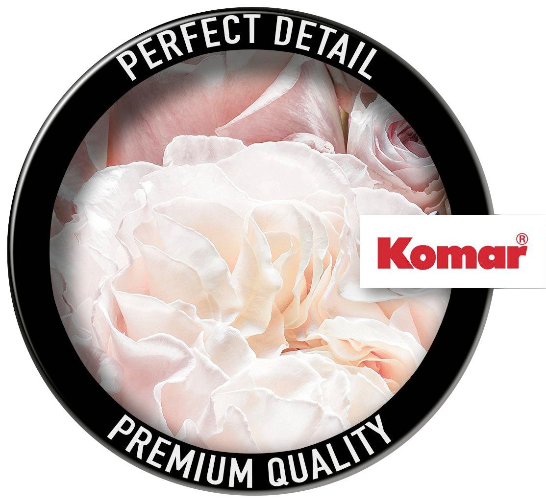 Komar Fototapete Vlies selbstklebend - Pink and Cream Roses - Größe 125 x 125 cm, glatt, bedruckt, (1 St), Wohnzimmer, Schlafzimmer