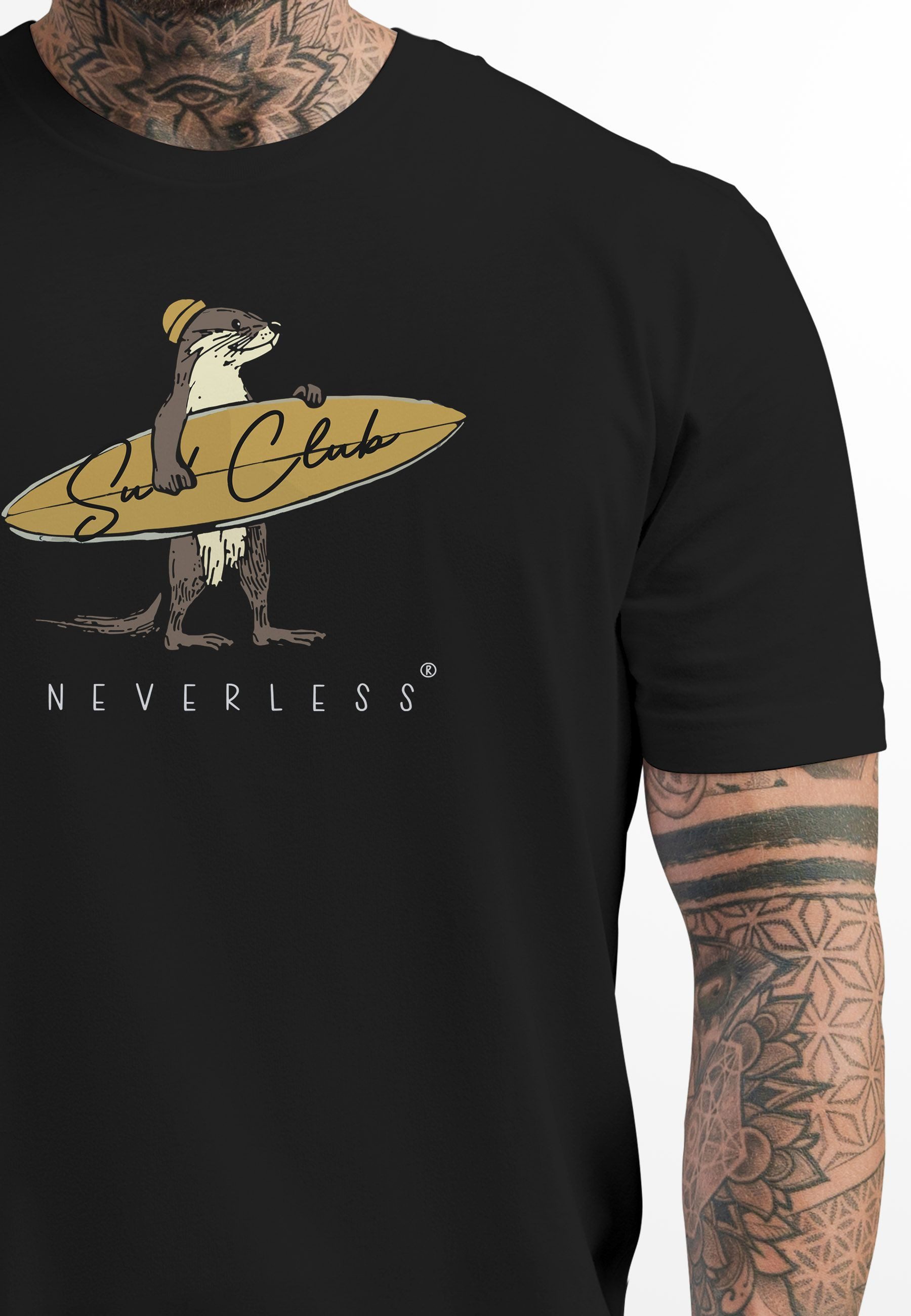 Neverless Print-Shirt Herren T-Shirt California Surfing günstig online kaufen