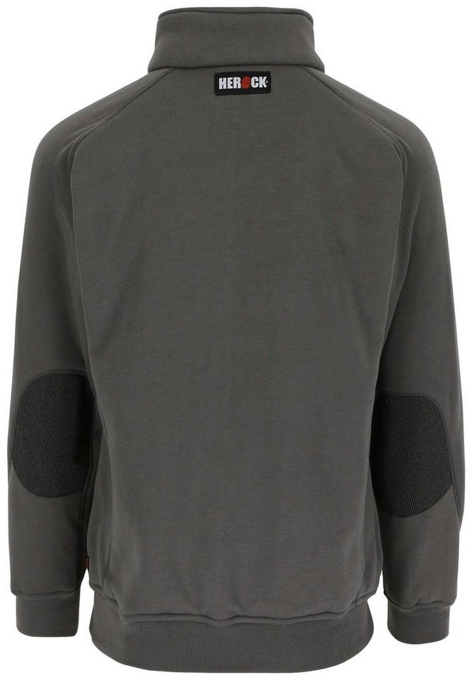 Herock Stehkragenpullover Othello sweater Weich, aus reine Baumwolle, mit  langem Reißverschluss, 3 Taschen